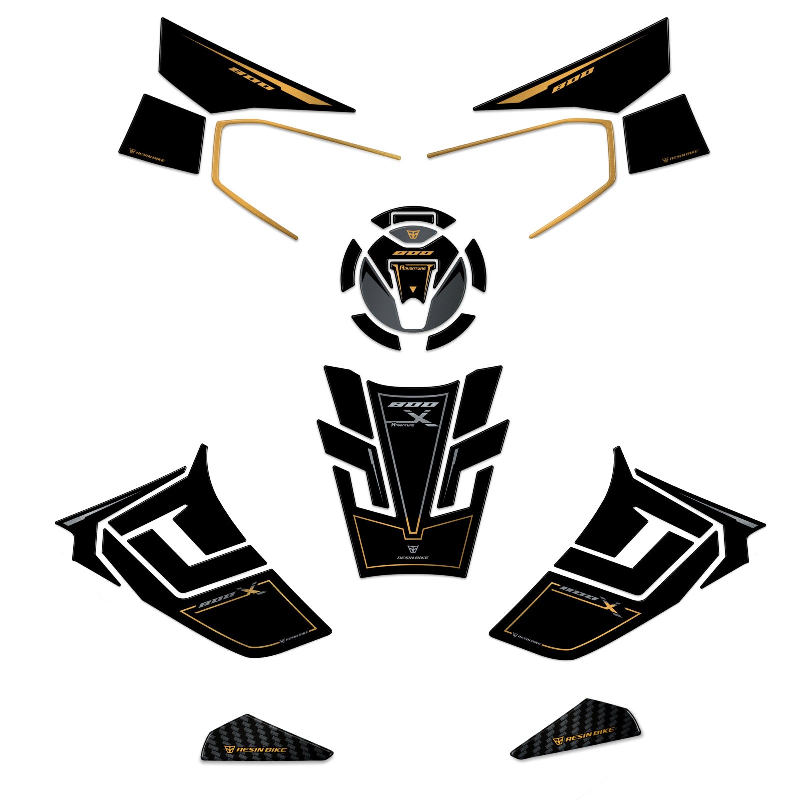 Resin Bike 3D Motorcycle Stickers - Full Kit | Kove 800X 2024>2026 RB-1000721100002 - Pyramid Motorcycle Accessories