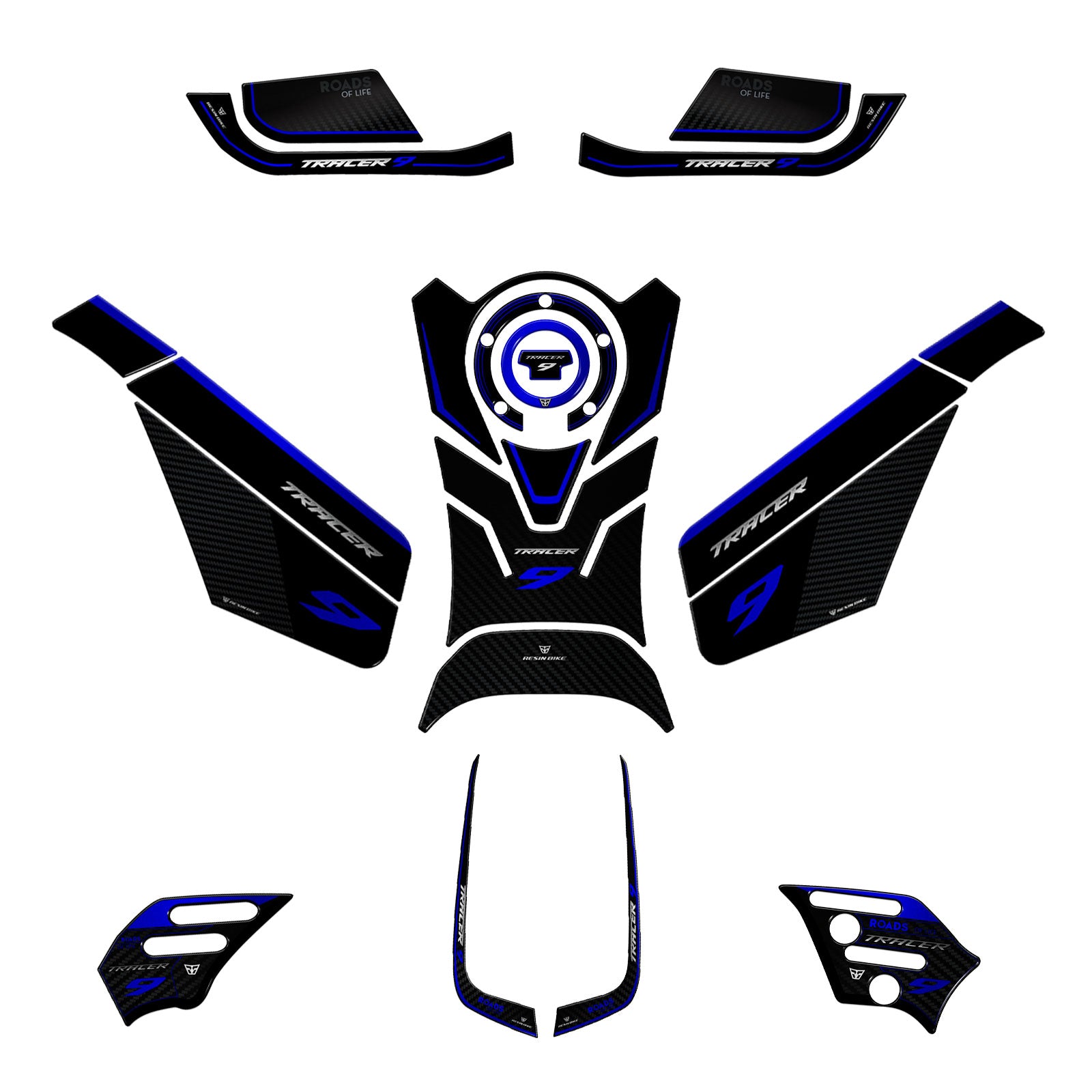 Resin Bike 3D Motorcycle Stickers - Full Kit | Yamaha Tracer 9 2021>2024 - Pyramid Motorcycle Accessories