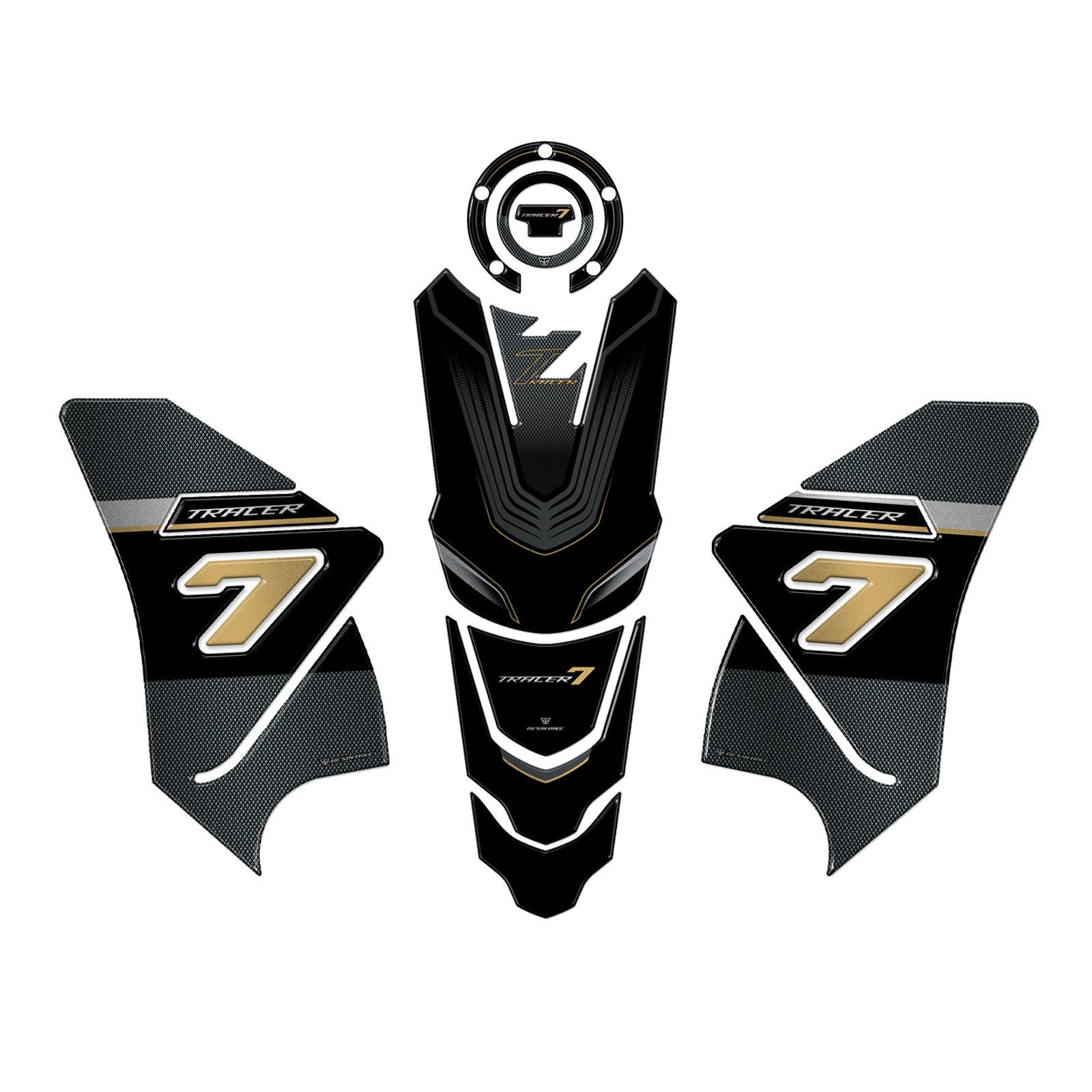 Resin Bike 3D Motorcycle Stickers - Basic Kit | Yamaha Tracer 7 / 7GT 2021>2024 - Pyramid Motorcycle Accessories