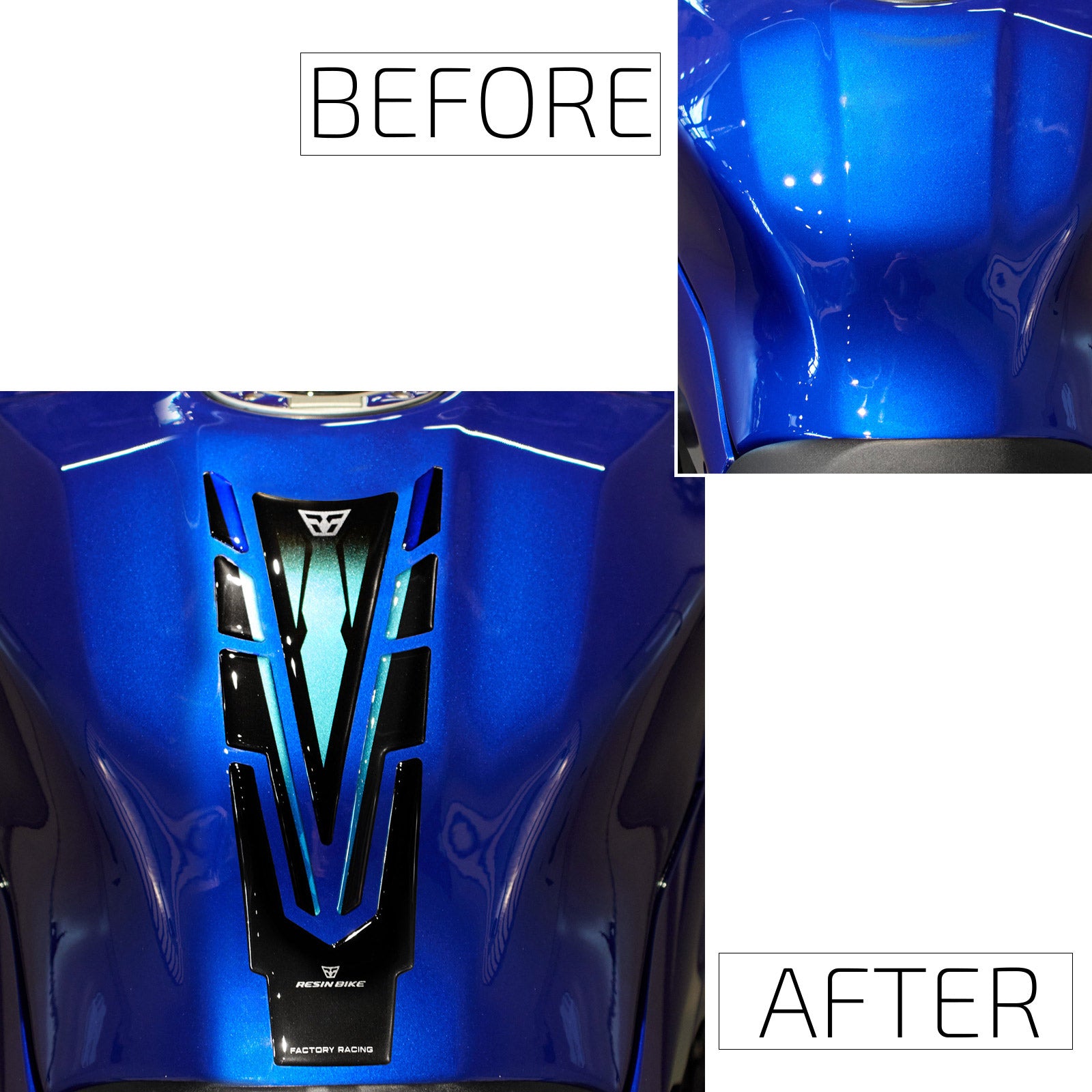 Resin Bike 3D Motorcycle Stickers - Tank Pad | Yamaha YZF-R1 2020>2024 - Pyramid Motorcycle Accessories
