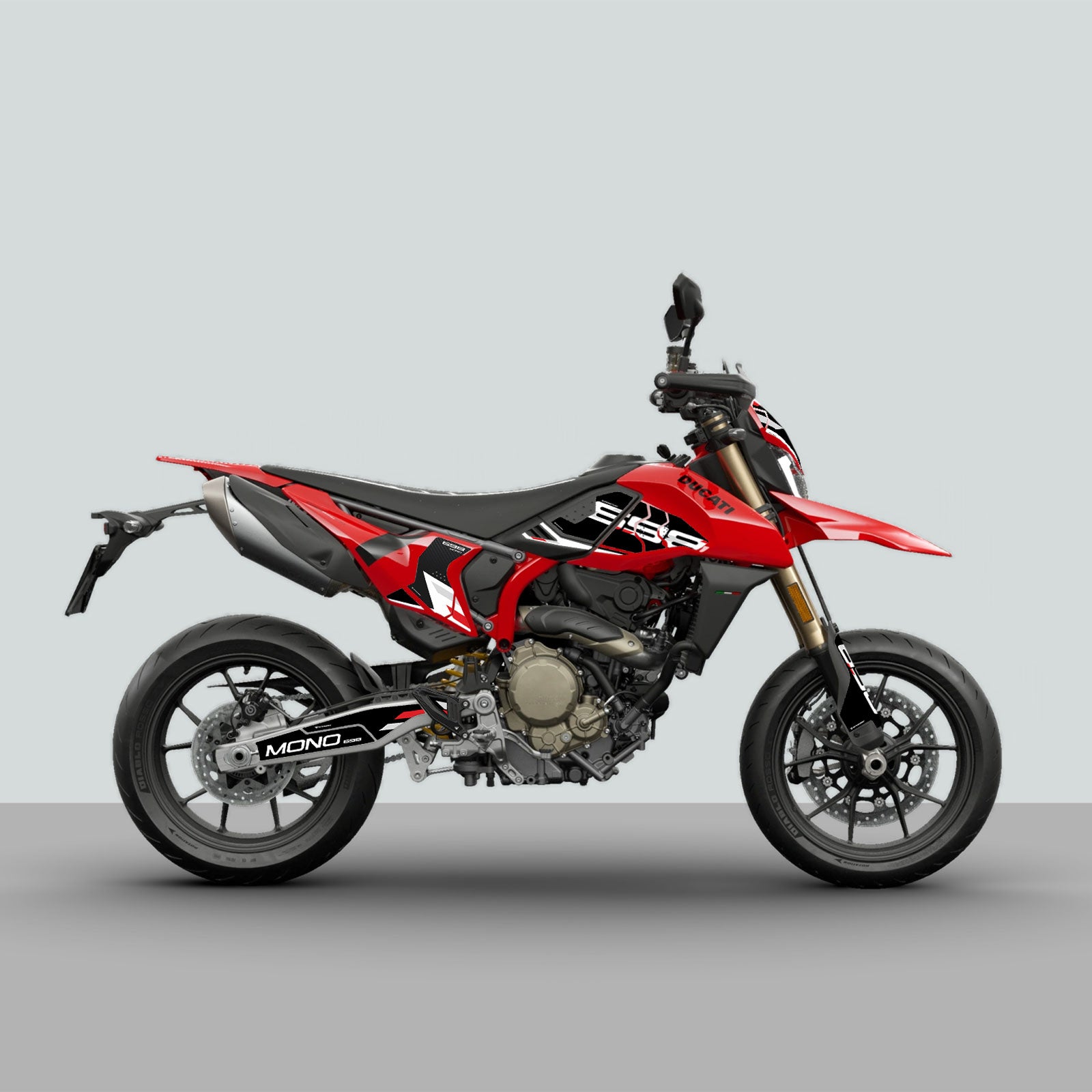 Resin Bike 3D Motorcycle Stickers - Basic Kit | Ducati Hypermotard 698 Mono 2024>2026 RB-1000725900004 - Pyramid Motorcycle Accessories
