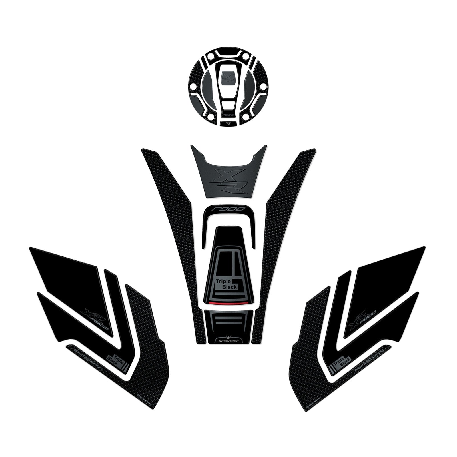 Resin Bike 3D Motorcycle Stickers - Basic Kit | BMW F 900 XR 2020>2026 Triple Black - Pyramid Motorcycle Accessories