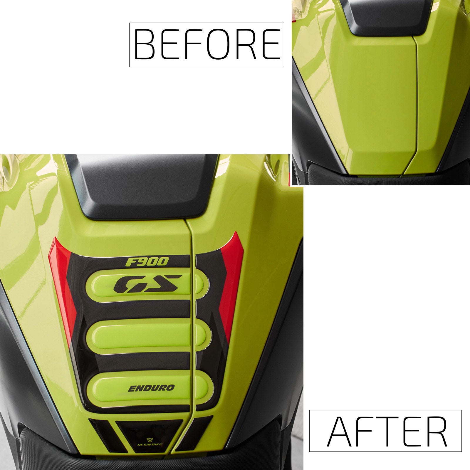 Resin Bike 3D Motorcycle Stickers - Tank Pad | BMW F 900 GS 2024>2026 RB-1000727100006 - Pyramid Motorcycle Accessories