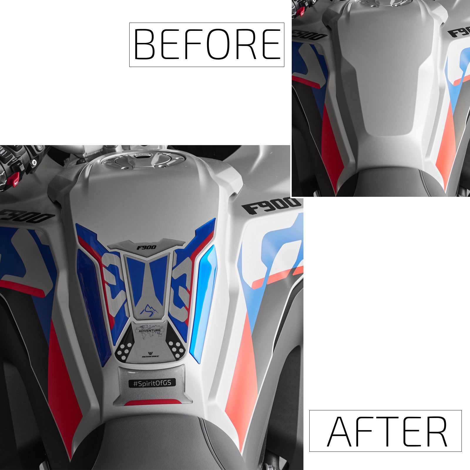 Resin Bike 3D Motorcycle Stickers - Tank Pad | BMW F 900 GS Adventure 2024>2026 RB-1000727200003 - Pyramid Motorcycle Accessories