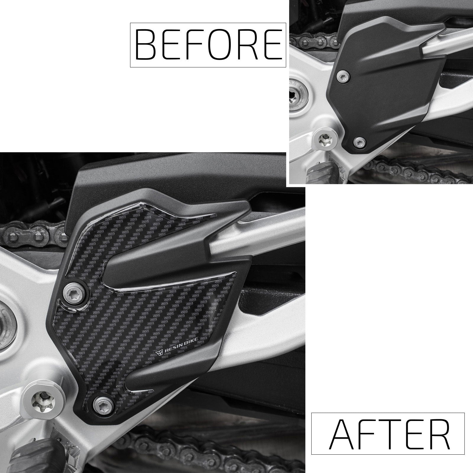 Resin Bike 3D Motorcycle Stickers - Heel Pads | BMW F 900 XR 2020>2026 - Pyramid Motorcycle Accessories