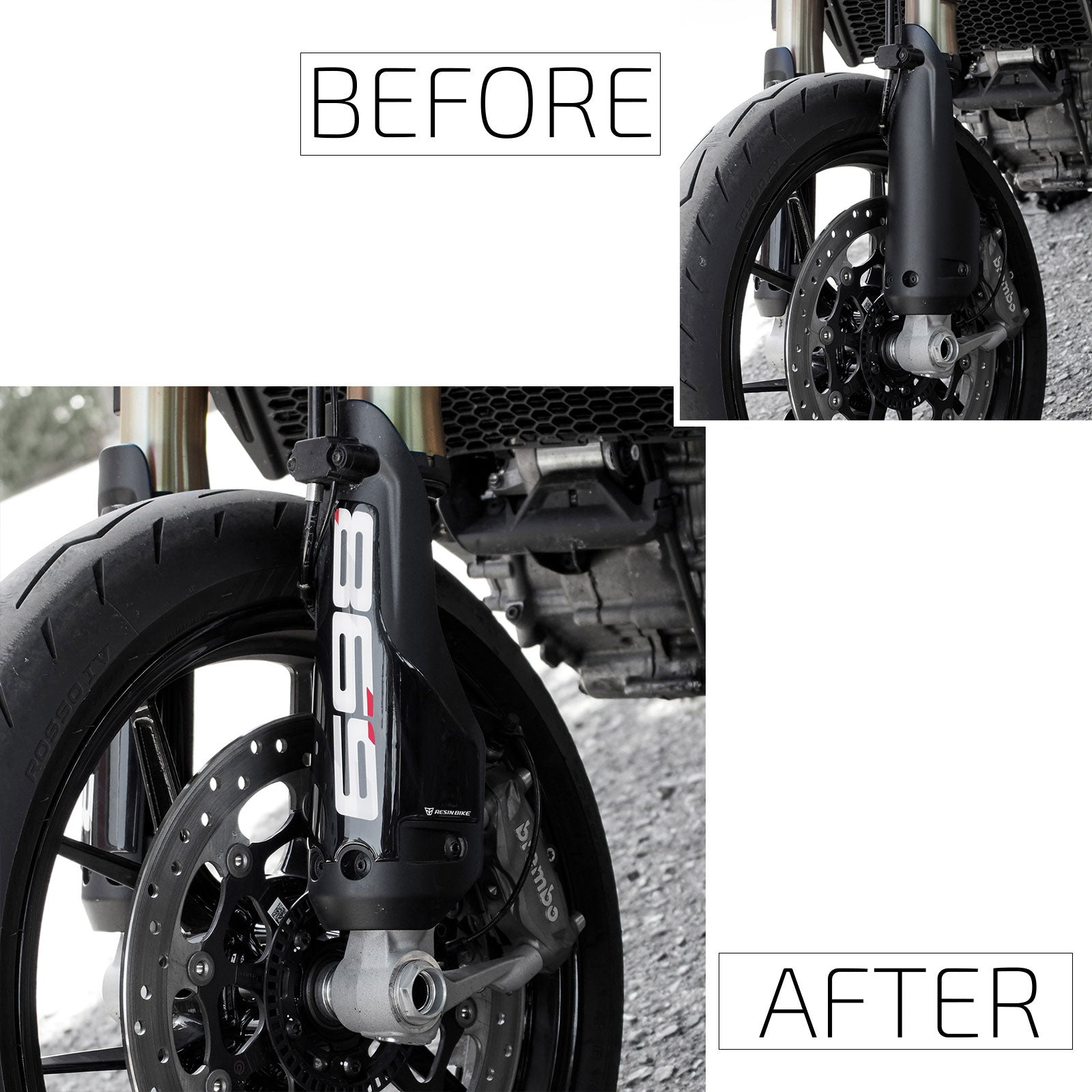 Resin Bike 3D Motorcycle Stickers - Front Fender | Ducati Hypermotard 698 Mono 2024>2026 RB-1000725700000 - Pyramid Motorcycle Accessories