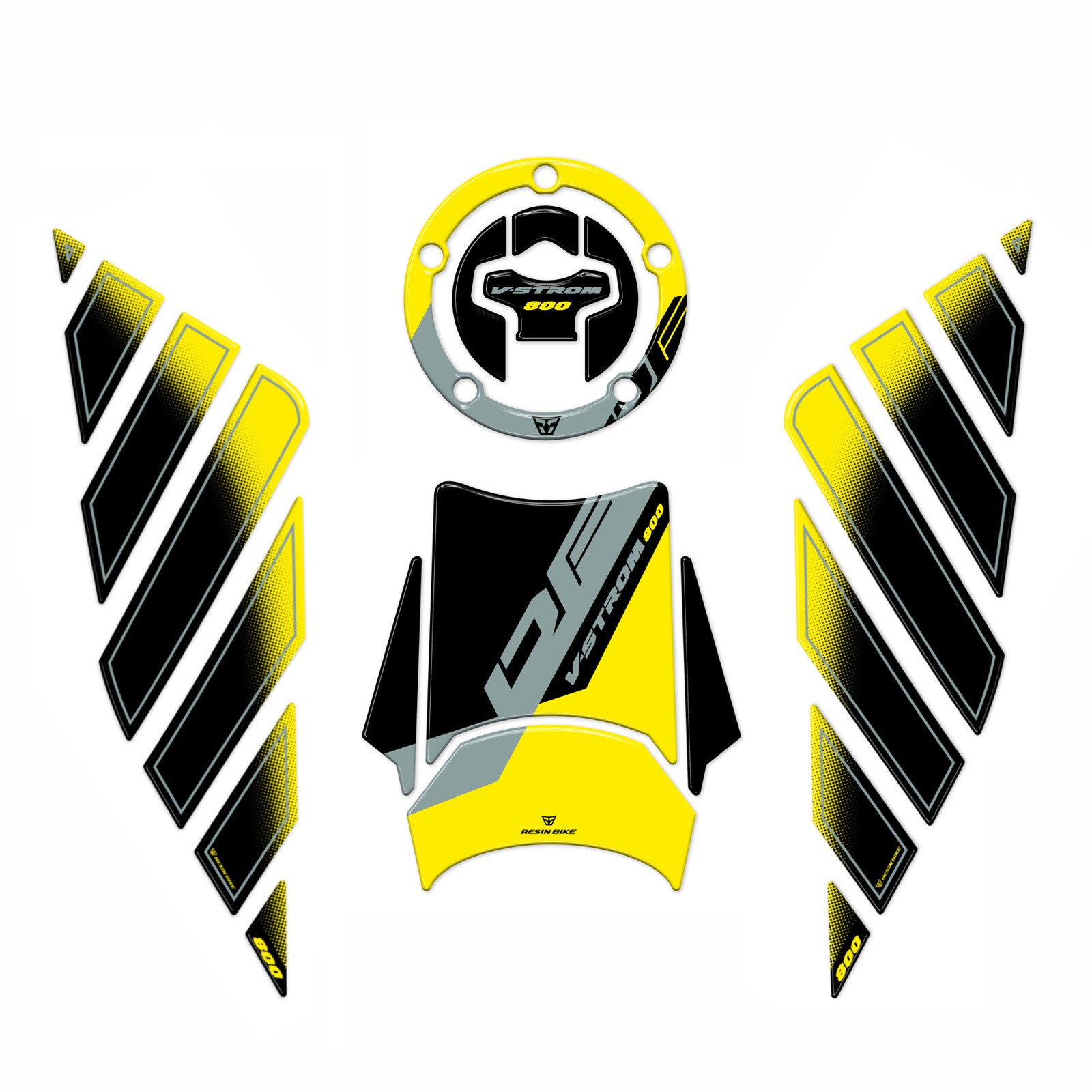 Resin Bike 3D Motorcycle Stickers - Basic Kit | Suzuki V-Strom 800DE 2023>2024 RB-1000732000001 - Pyramid Motorcycle Accessories