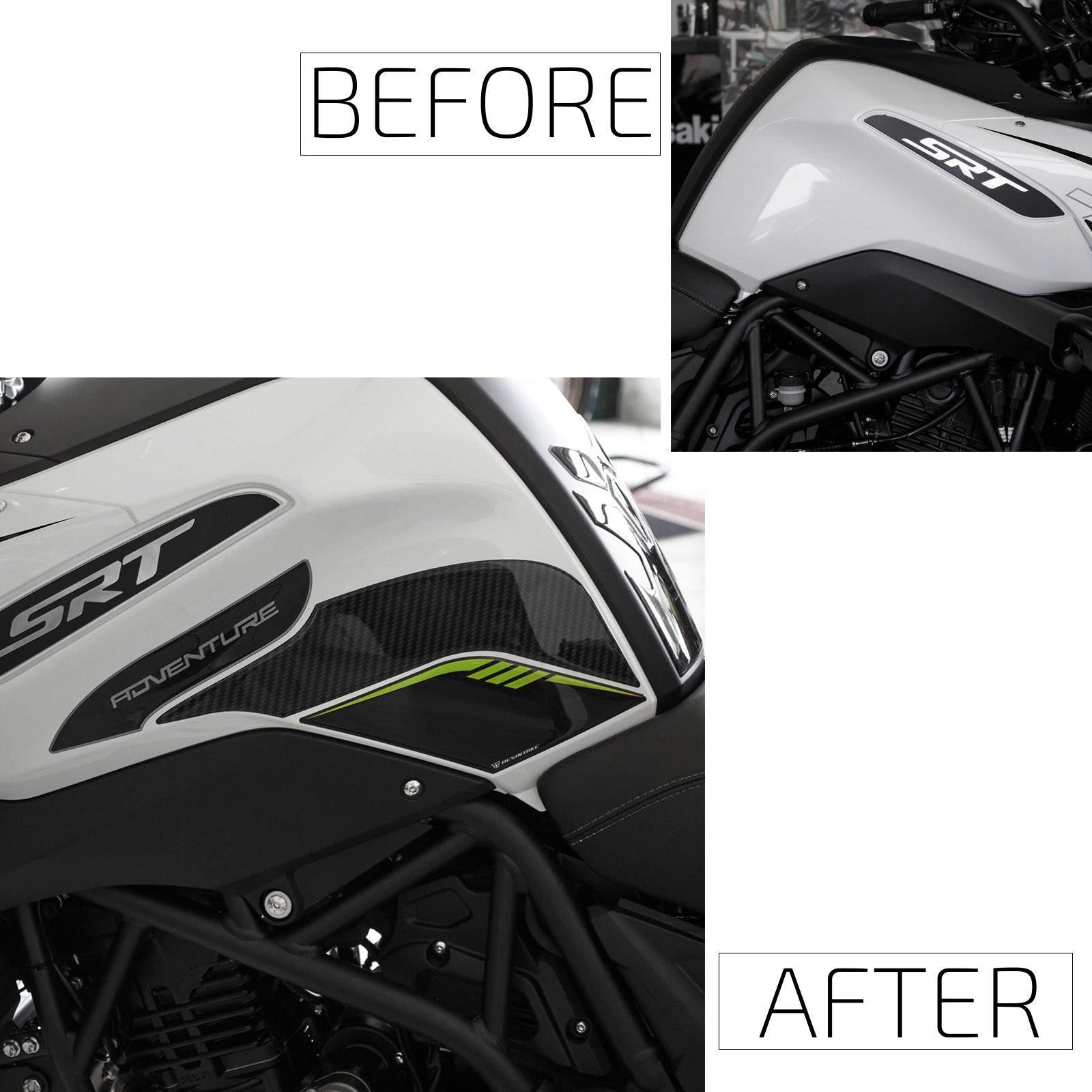 Resin Bike 3D Motorcycle Stickers - Tank Sides | QJ Motor SRT 700 X 2024>2025 - Pyramid Motorcycle Accessories