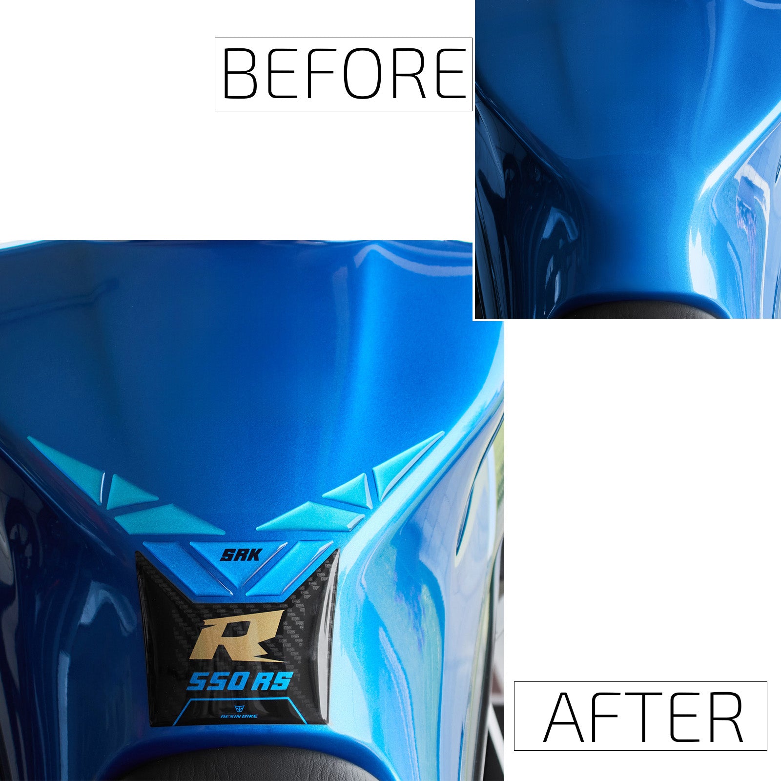 Resin Bike 3D Motorcycle Stickers - Tank Pad | QJMotor SRK 550 RS 2024>2025 RB-1000734700008 - Pyramid Motorcycle Accessories