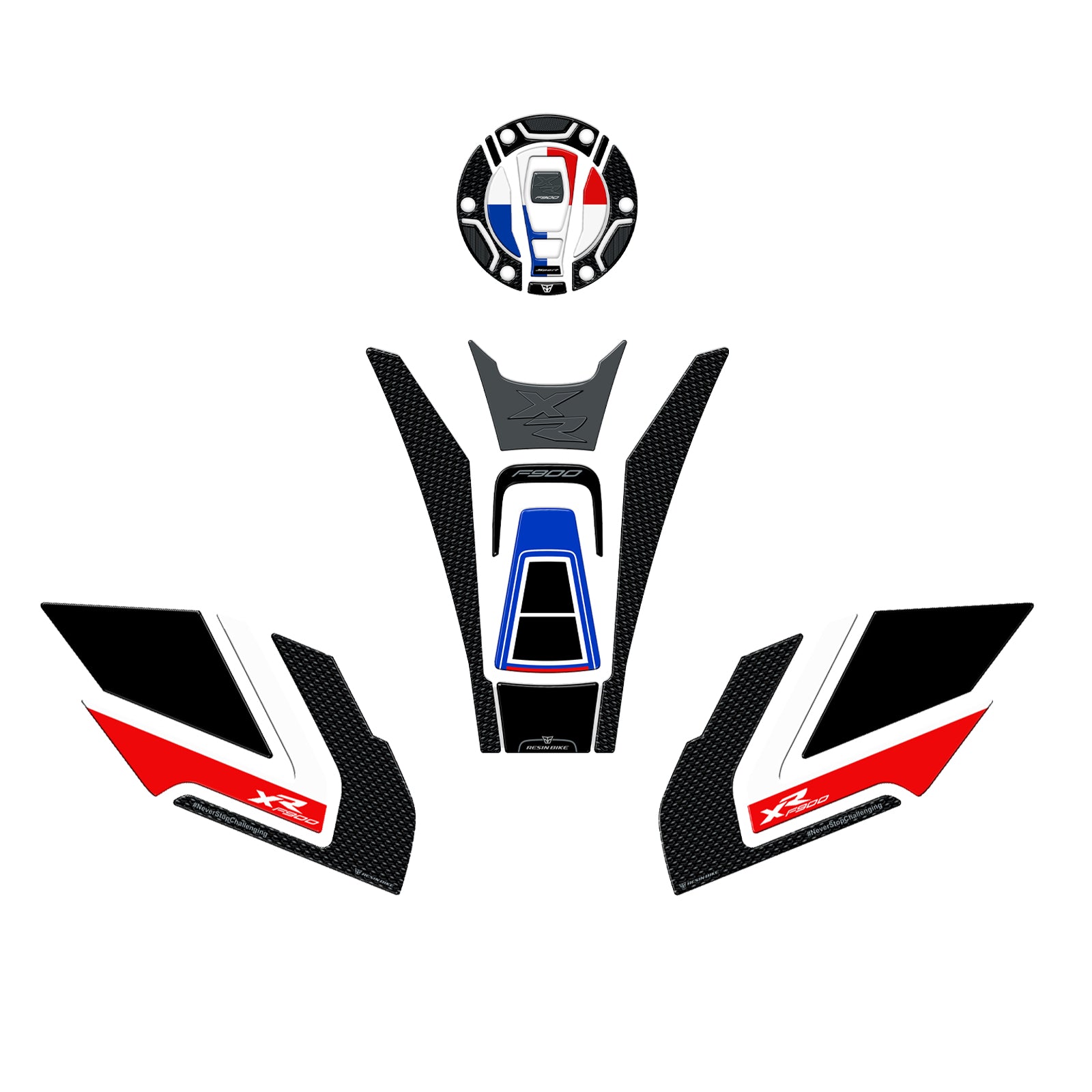 Resin Bike 3D Motorcycle Stickers - Basic Kit | BMW F 900 XR 2020>2026 Sport - Pyramid Motorcycle Accessories
