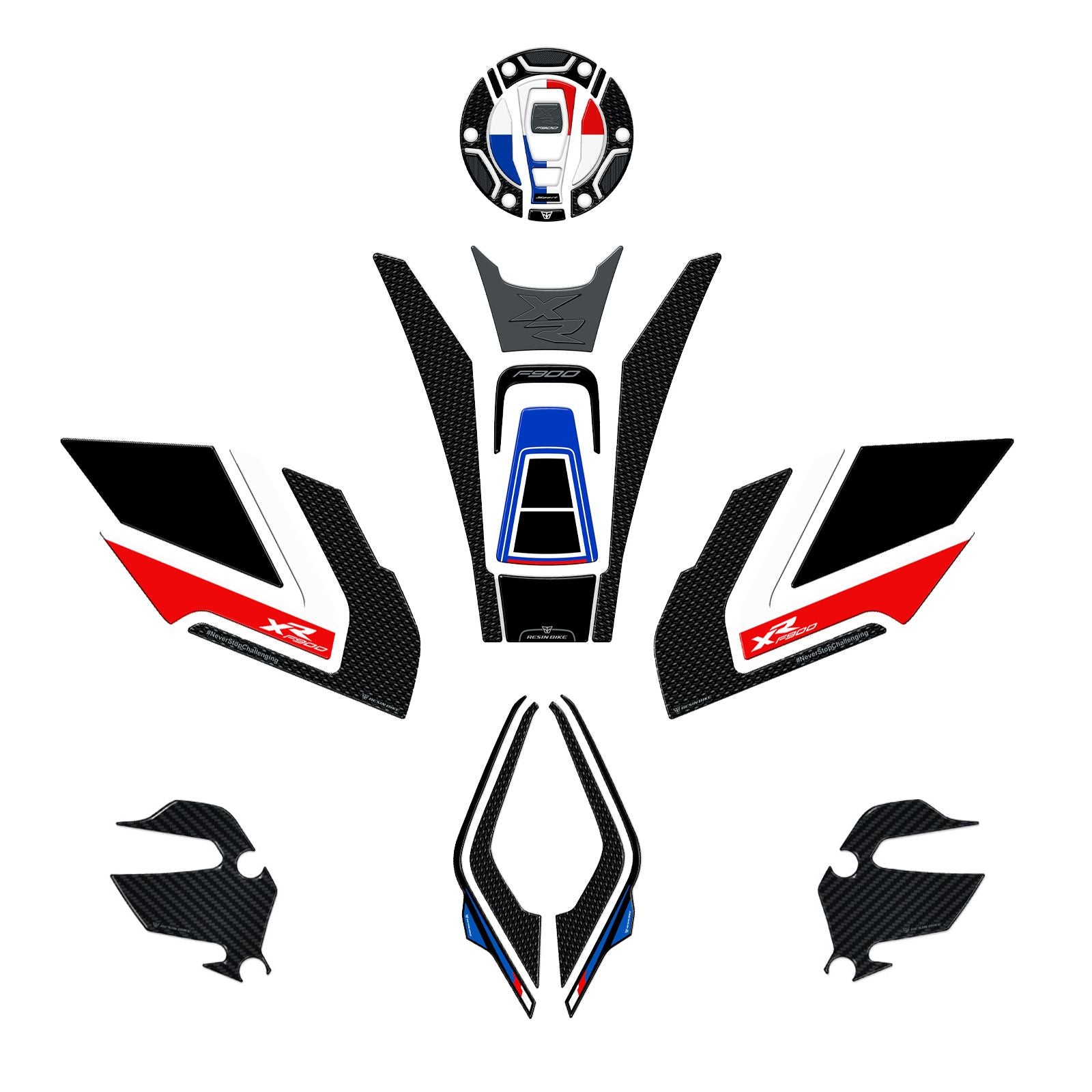Resin Bike 3D Motorcycle Stickers - Full Kit | BMW F 900 XR 2020>2026 RB-1000736400005 - Pyramid Motorcycle Accessories