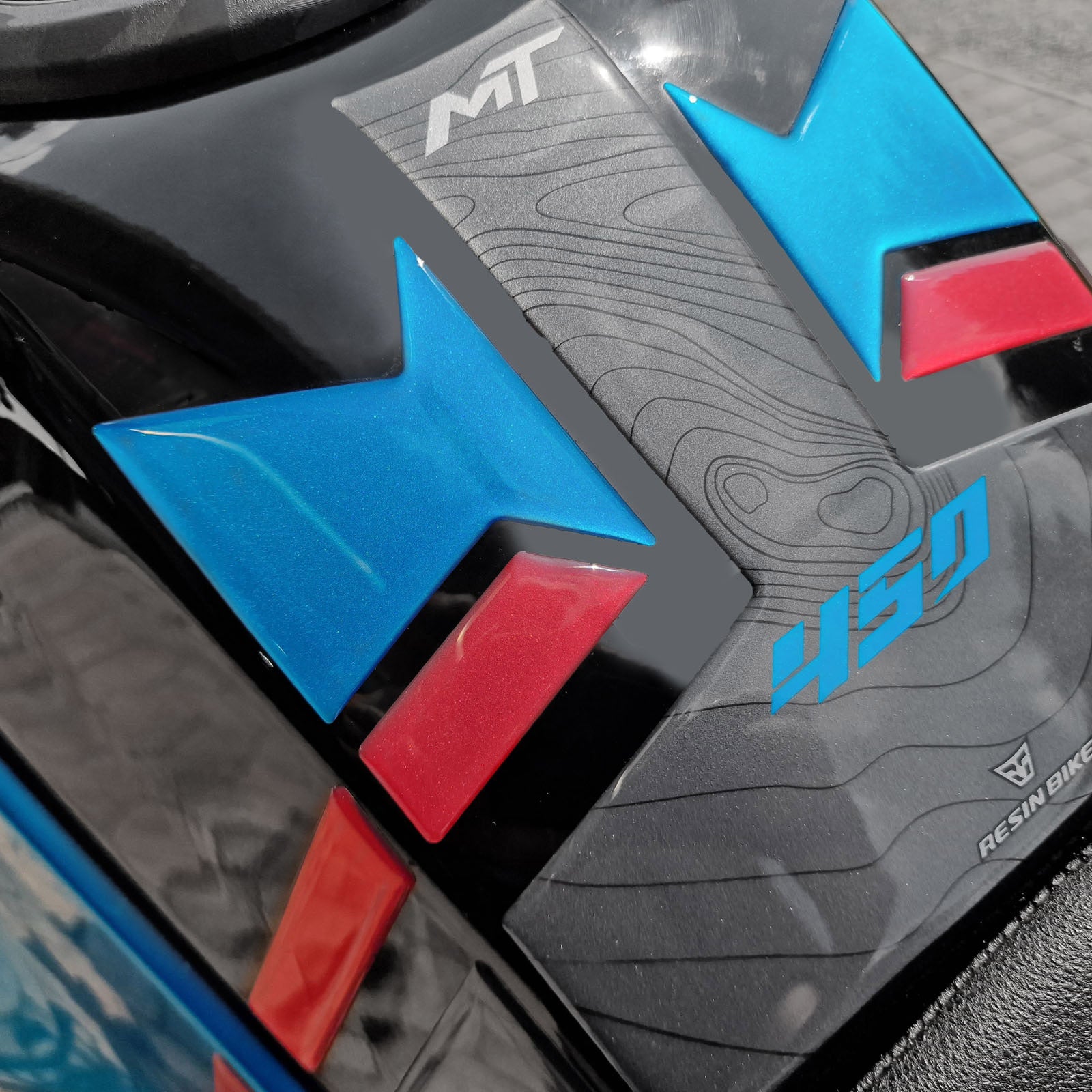 Resin Bike 3D Motorcycle Stickers - Tank Pad | CFMoto 450 MT 2023>2026 RB-1000737400004 - Pyramid Motorcycle Accessories