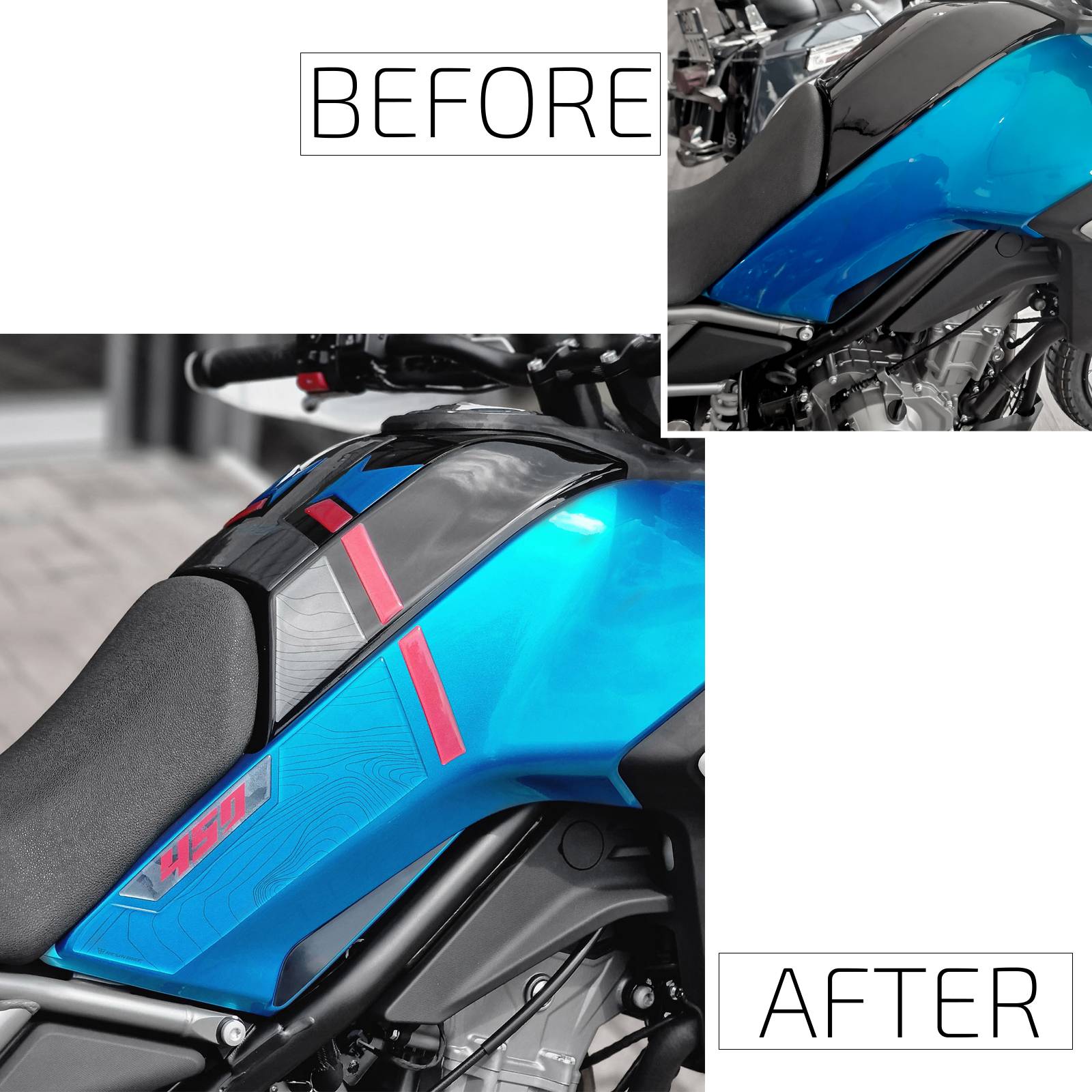 Resin Bike 3D Motorcycle Stickers - Tank Sides | CFMoto 450MT 2023>2026 RB-1000737500001 - Pyramid Motorcycle Accessories