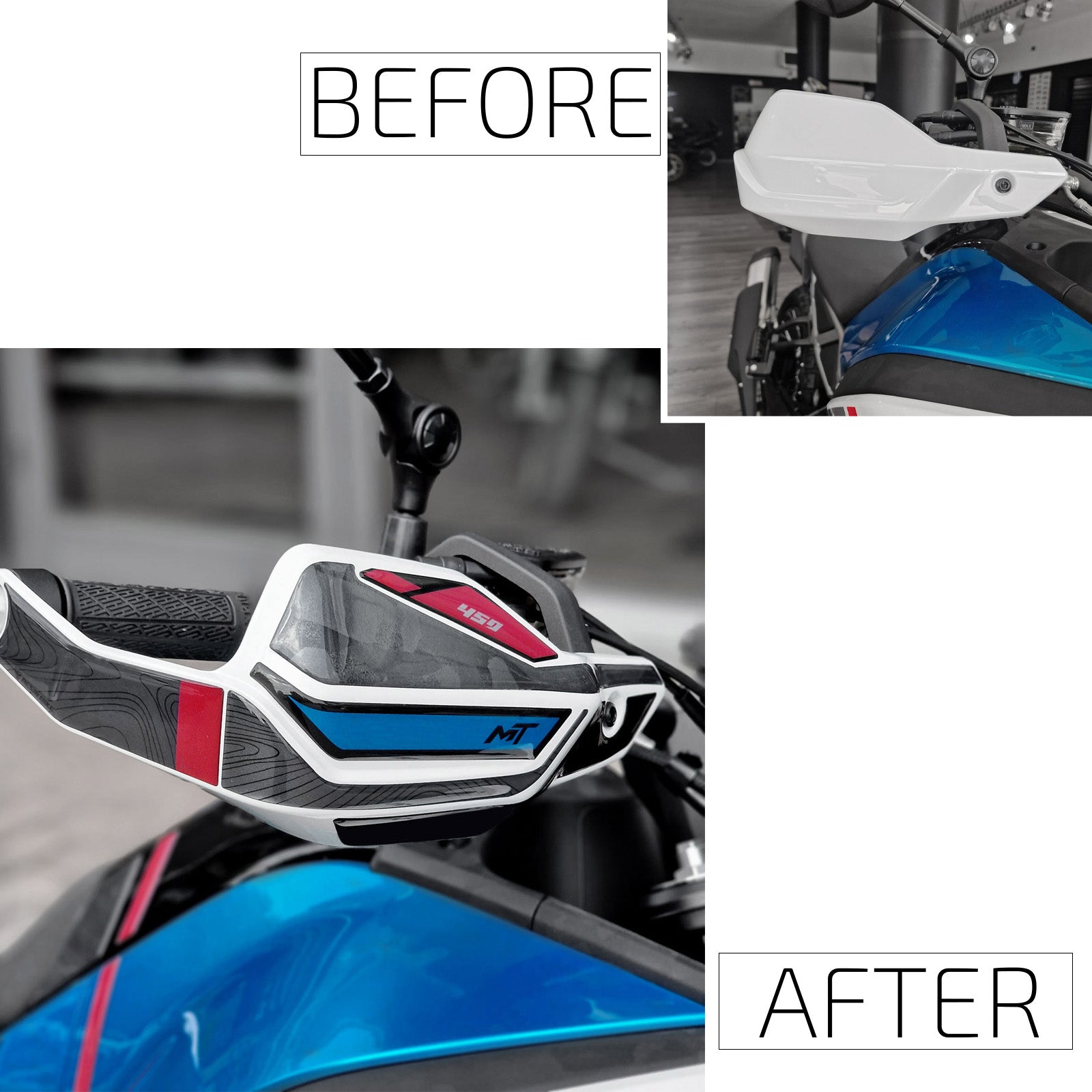 Resin Bike 3D Motorcycle Stickers - Handguards | CFMoto 450MT 2023>2026 RB-1000737700005 - Pyramid Motorcycle Accessories