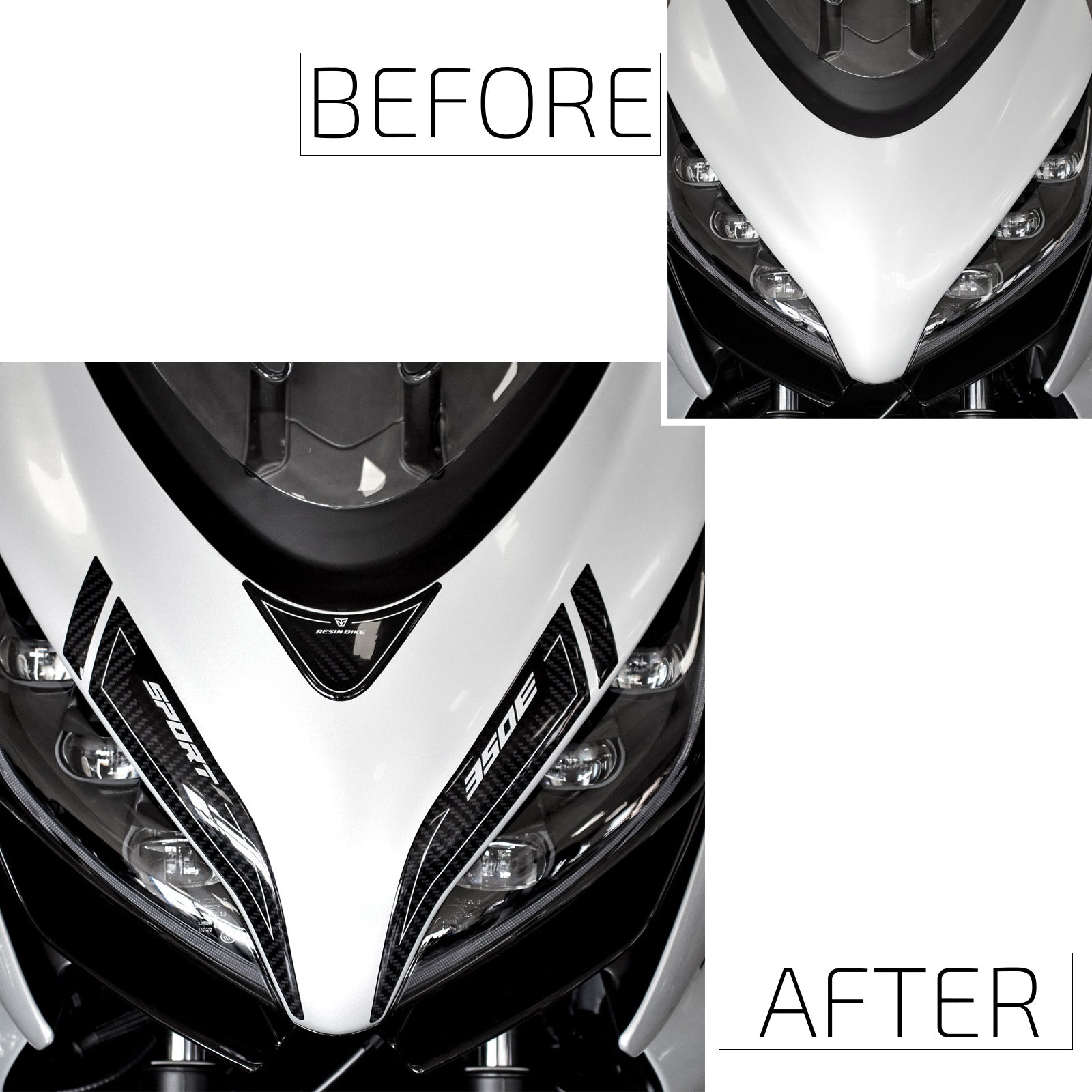 Resin Bike 3D Motorcycle Stickers - Windshield | Zontes ZT350E 2023>2026 RB-1000728600000 - Pyramid Motorcycle Accessories