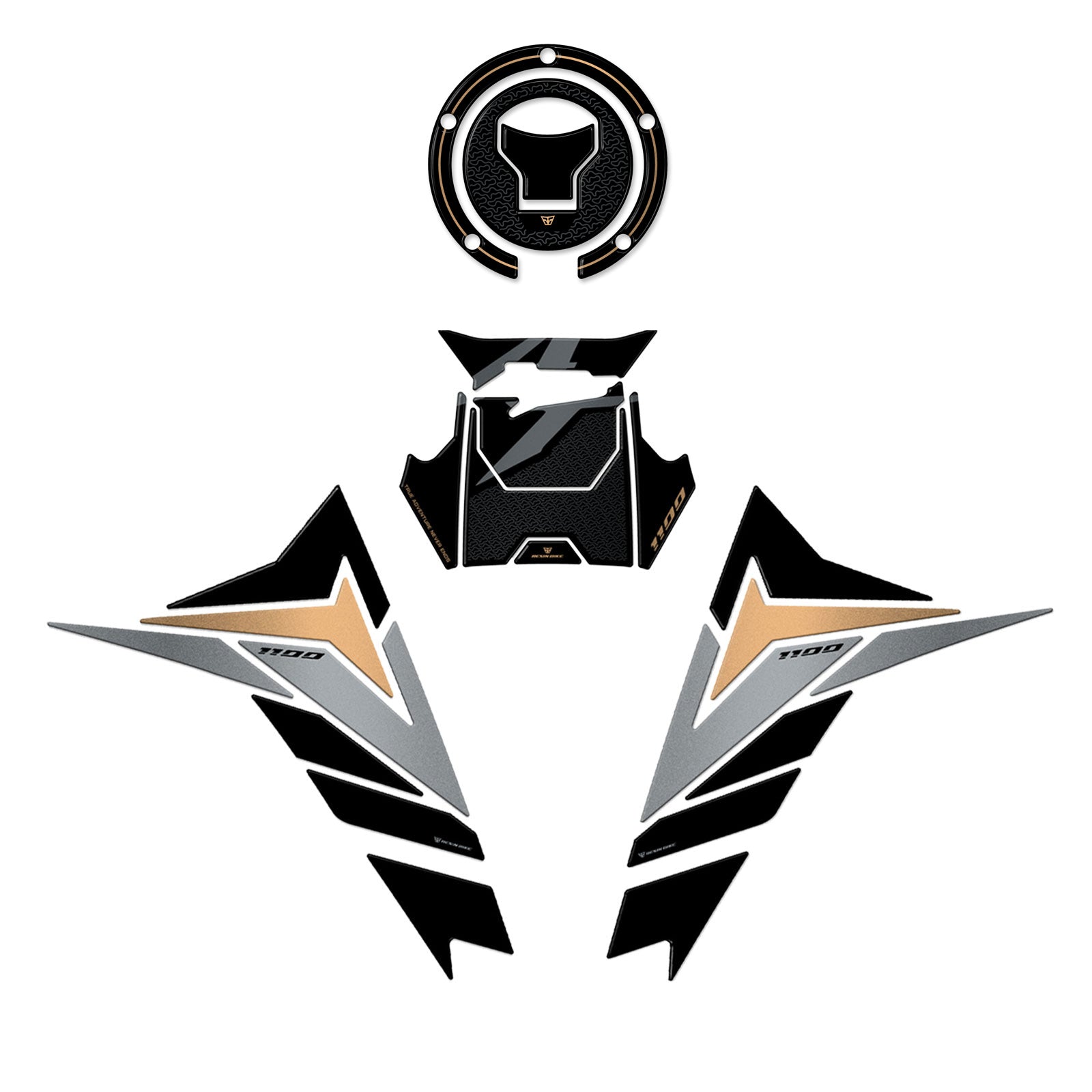 Resin Bike 3D Motorcycle Stickers - Basic Kit | Honda CRF 1100 L Africa Twin Adventure Sports 2024>2025 Matte Iridium Grey Metallic - Pyramid Motorcycle Accessories