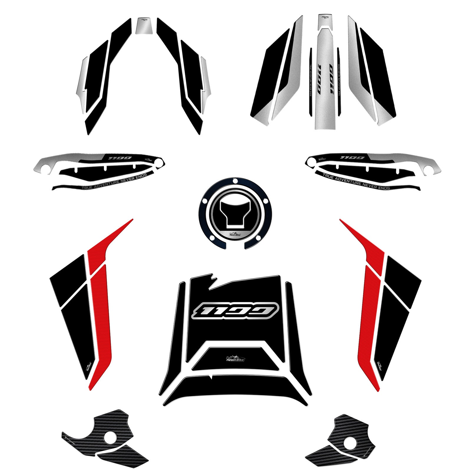 Resin Bike 3D Motorcycle Stickers - Tank Kit | Honda CRF 1100 L Africa Twin 2022>2023 - Pyramid Motorcycle Accessories