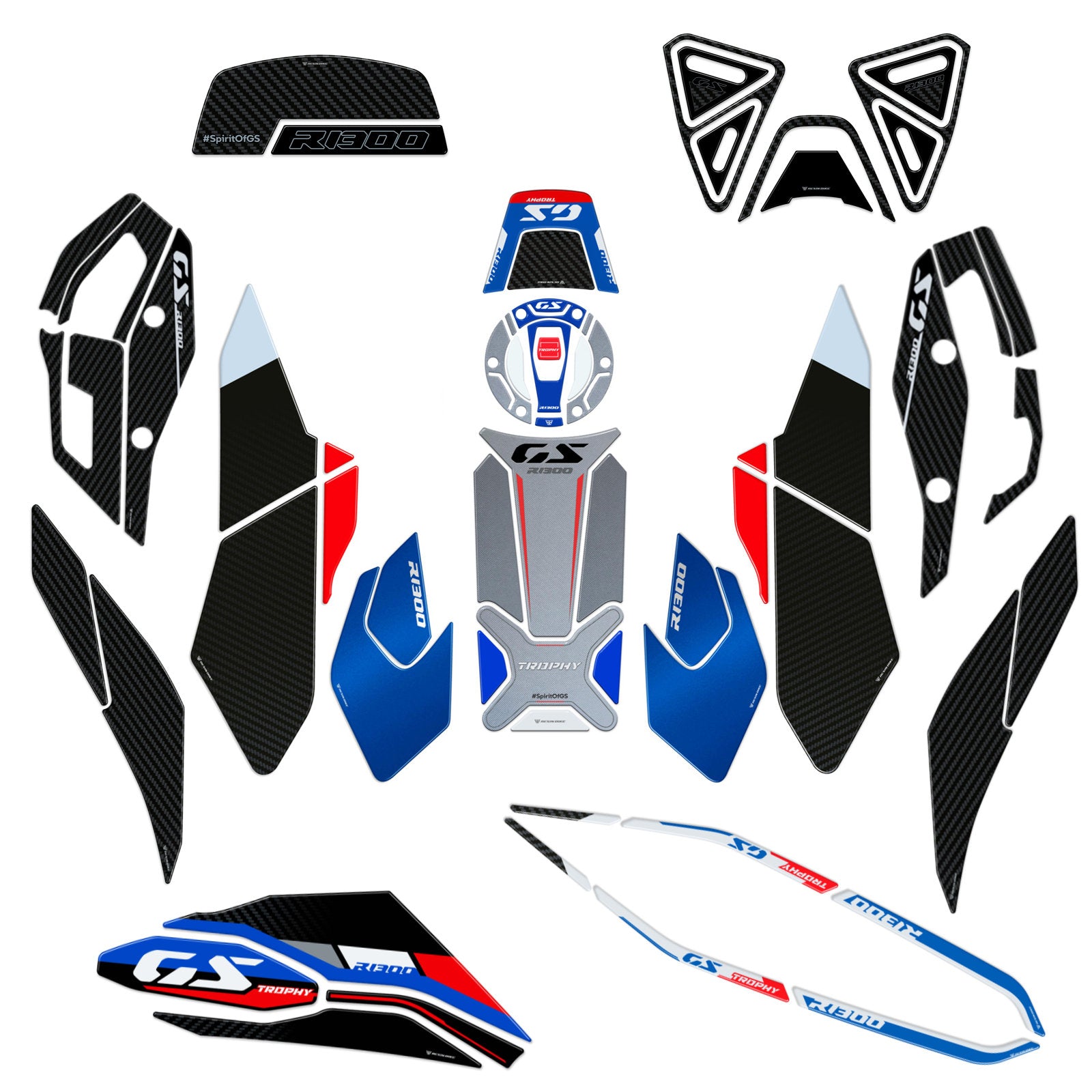 Resin Bike 3D Motorcycle Stickers - Full Kit | BMW R 1300 GS 2023>2026 RB-1000700600004 - Pyramid Motorcycle Accessories