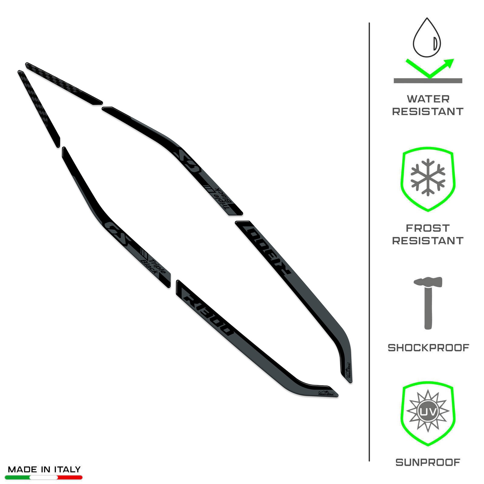 Resin Bike 3D Motorcycle Stickers - Passenger Handles | BMW R 1300 GS 2023>2025 - Pyramid Motorcycle Accessories