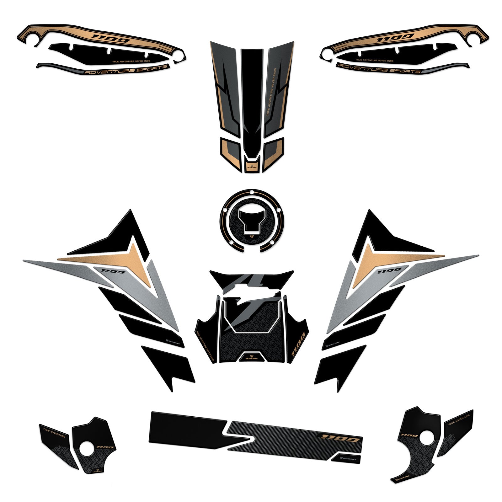 Resin Bike 3D Motorcycle Stickers - Full Kit | Honda CRF 1100 L Africa Twin Adventure Sports 2024>2025 RB-1000730400001 - Pyramid Motorcycle Accessories