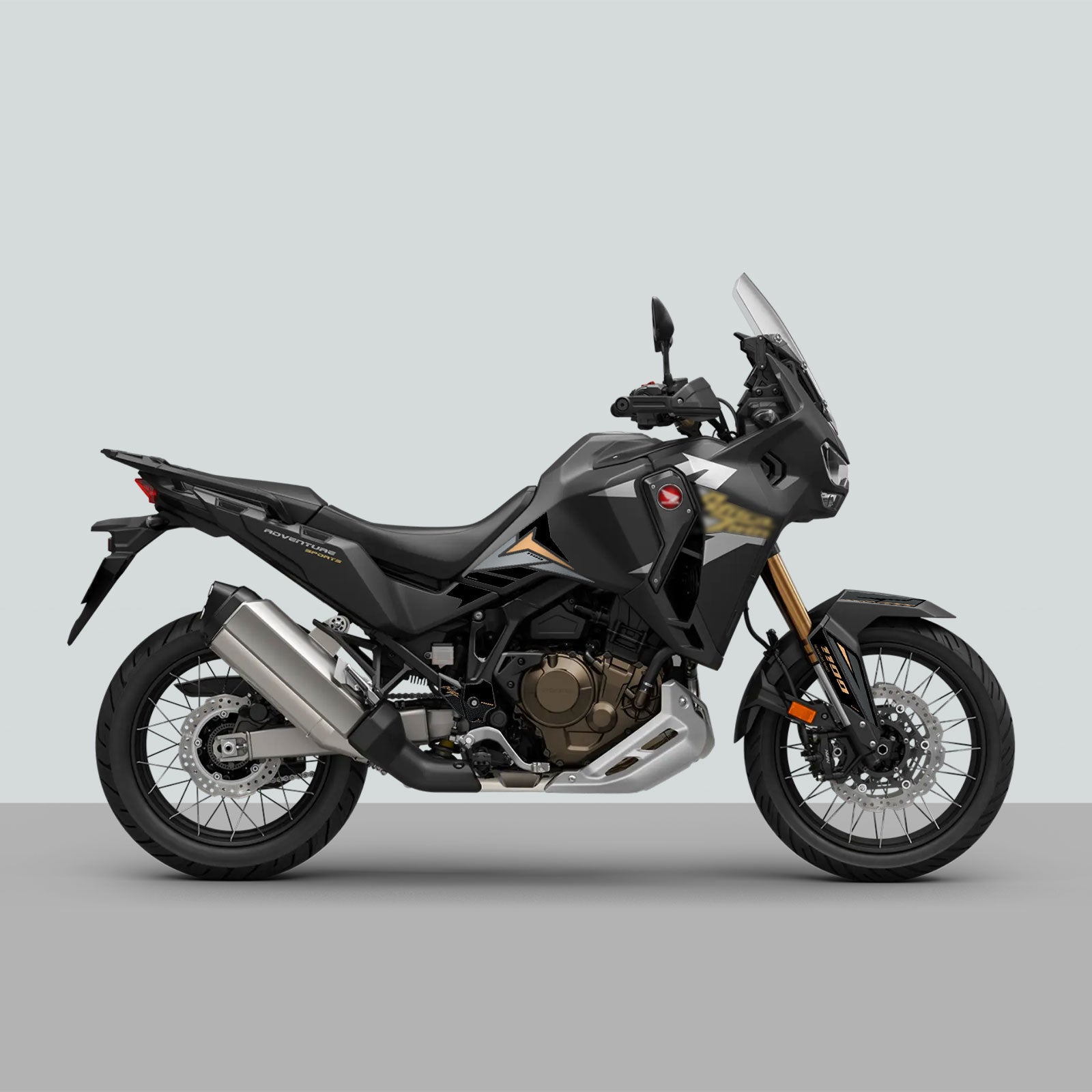 Resin Bike 3D Motorcycle Stickers - Heel Pads | Honda CRF 1100 L Africa Twin Adventure Sports 2022>2025 - Pyramid Motorcycle Accessories