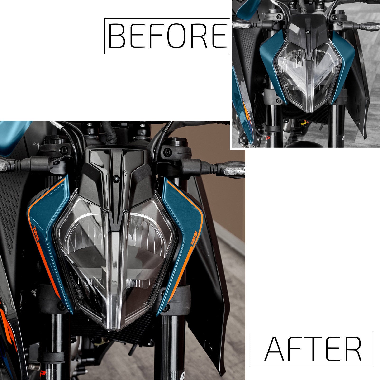 Resin Bike 3D Motorcycle Stickers - Headlight | KTM 125/200/250/390 Duke 2024>2025 - Pyramid Motorcycle Accessories