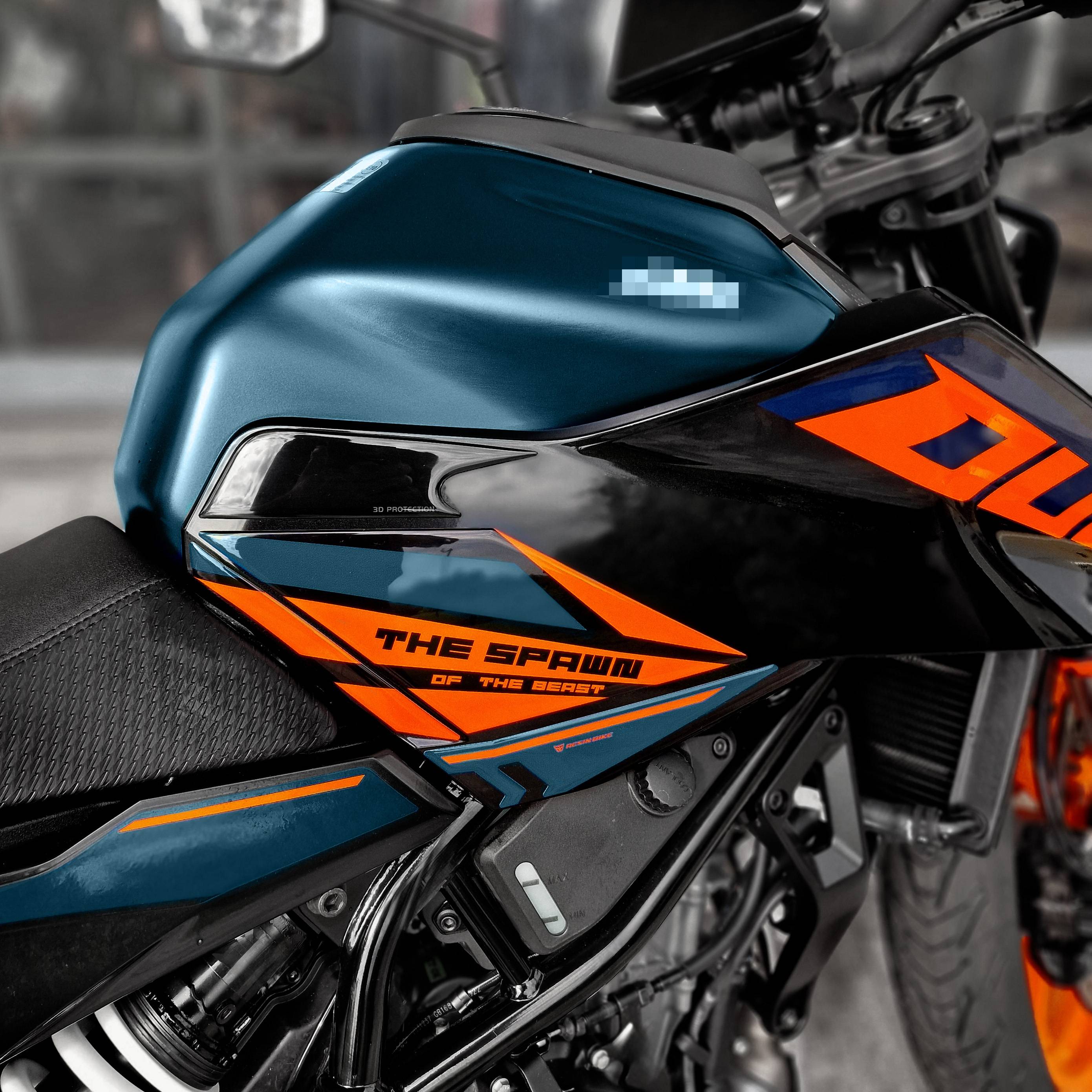 Resin Bike 3D Motorcycle Stickers - Tank Sides | KTM 125 Duke 2024>2025 - Pyramid Motorcycle Accessories