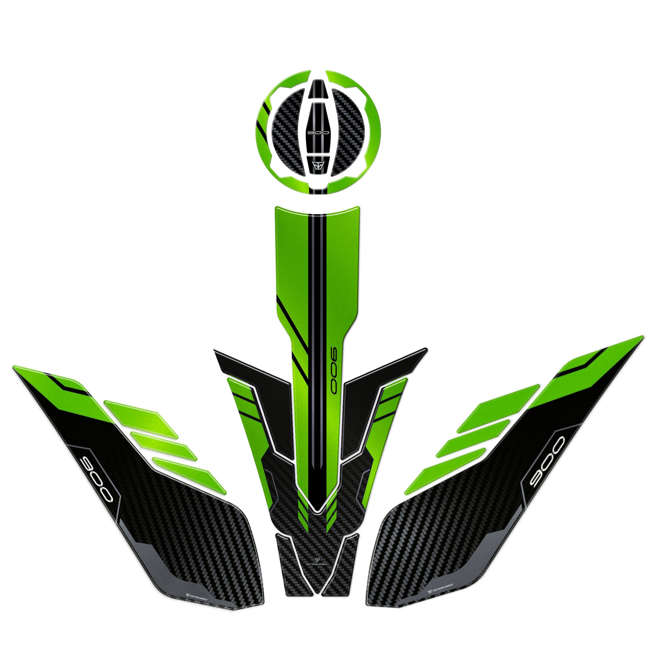 Resin Bike 3D Motorcycle Stickers - Basic Kit | Kawasaki Z 900 2021>2024 RB-1000703500004 - Pyramid Motorcycle Accessories
