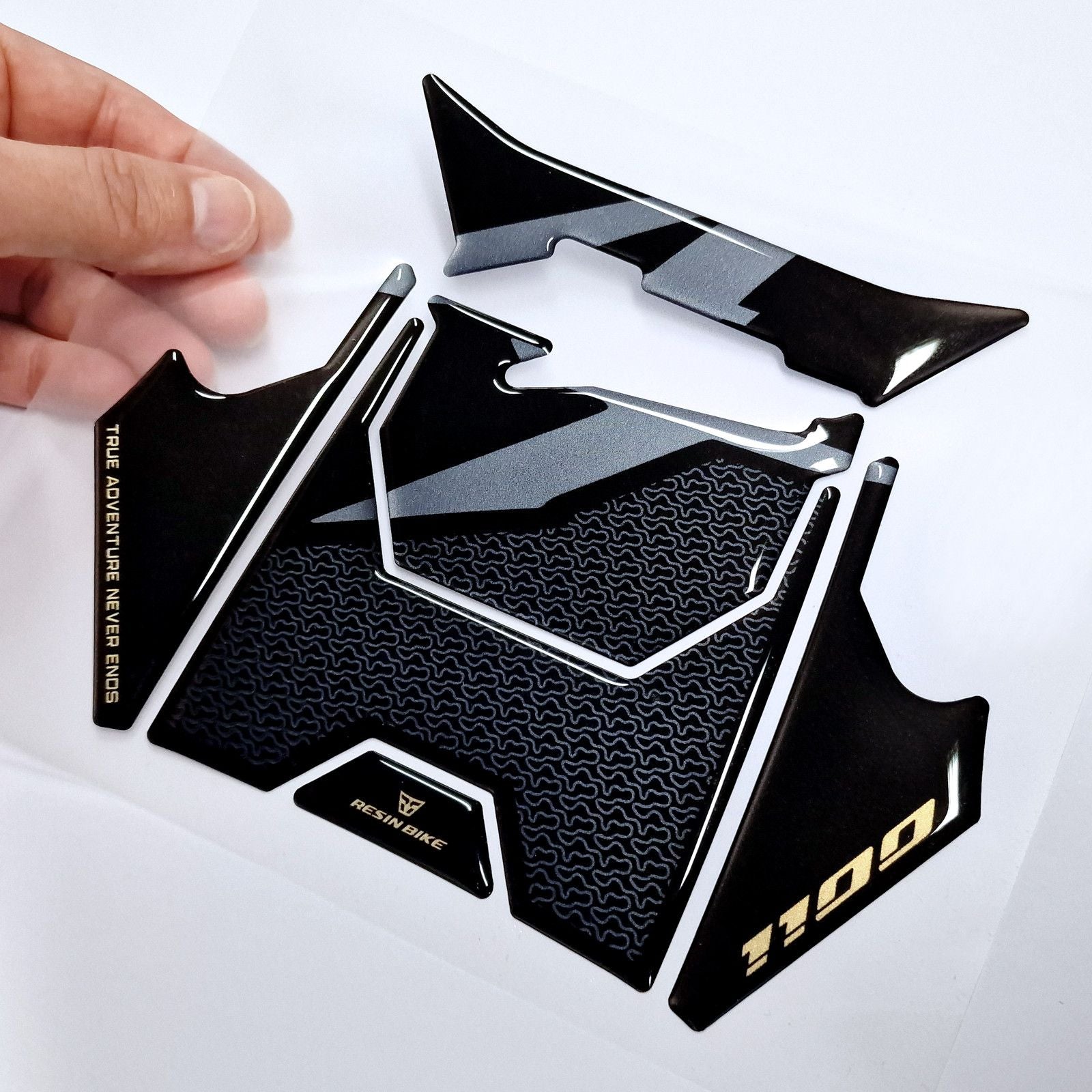 Resin Bike 3D Motorcycle Stickers - Basic Kit | Honda CRF 1100 L Africa Twin Adventure Sports 2024>2025 Matte Iridium Grey Metallic - Pyramid Motorcycle Accessories
