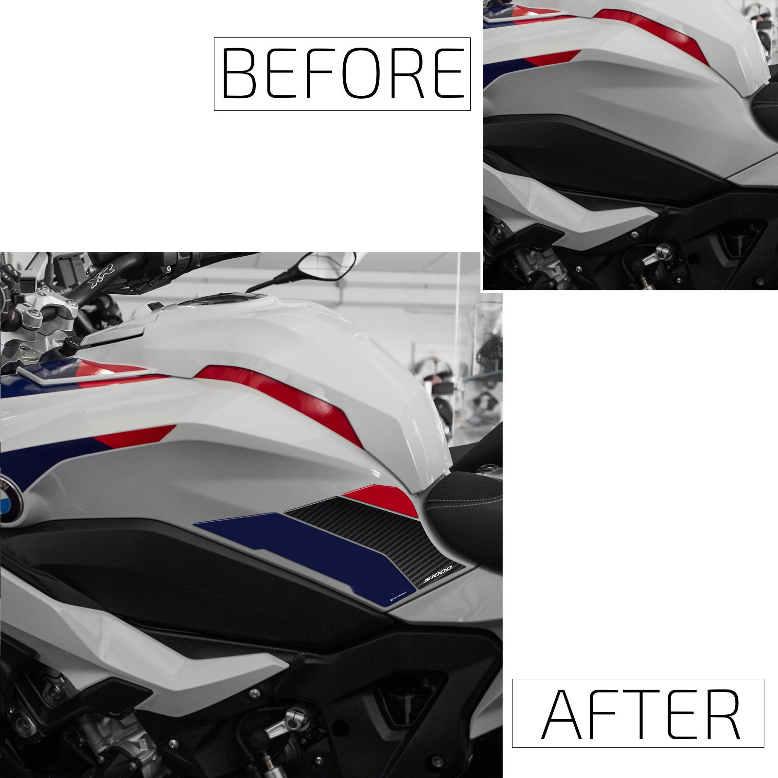 Resin Bike 3D Motorcycle Stickers - Tank Sides | BMW S 1000 XR 2020>2025 - Pyramid Motorcycle Accessories