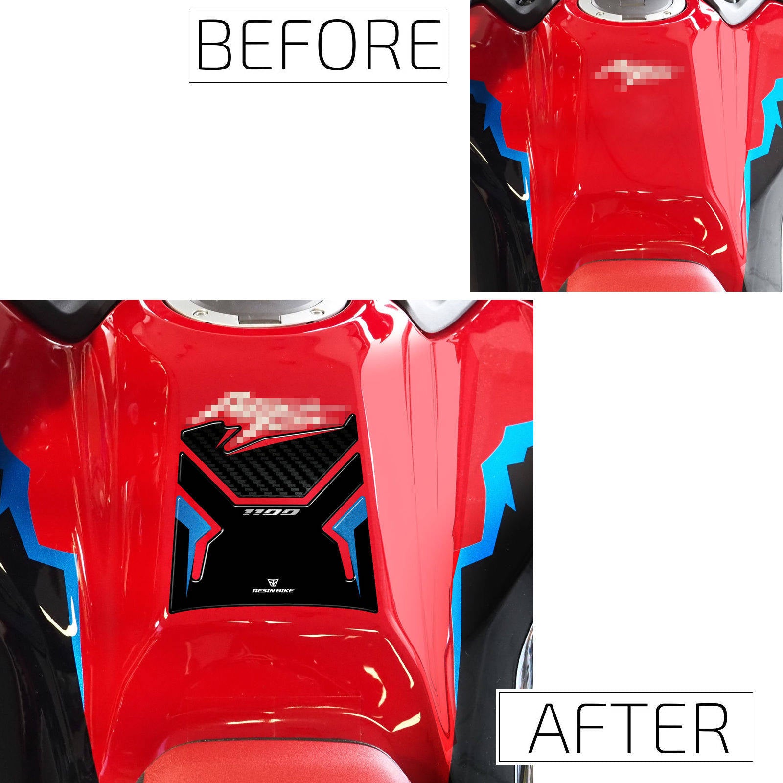 Resin Bike 3D Motorcycle Stickers - Tank Pad | Honda CRF 1100 L Africa Twin 2024>2026 RB-1000756100008 - Pyramid Motorcycle Accessories