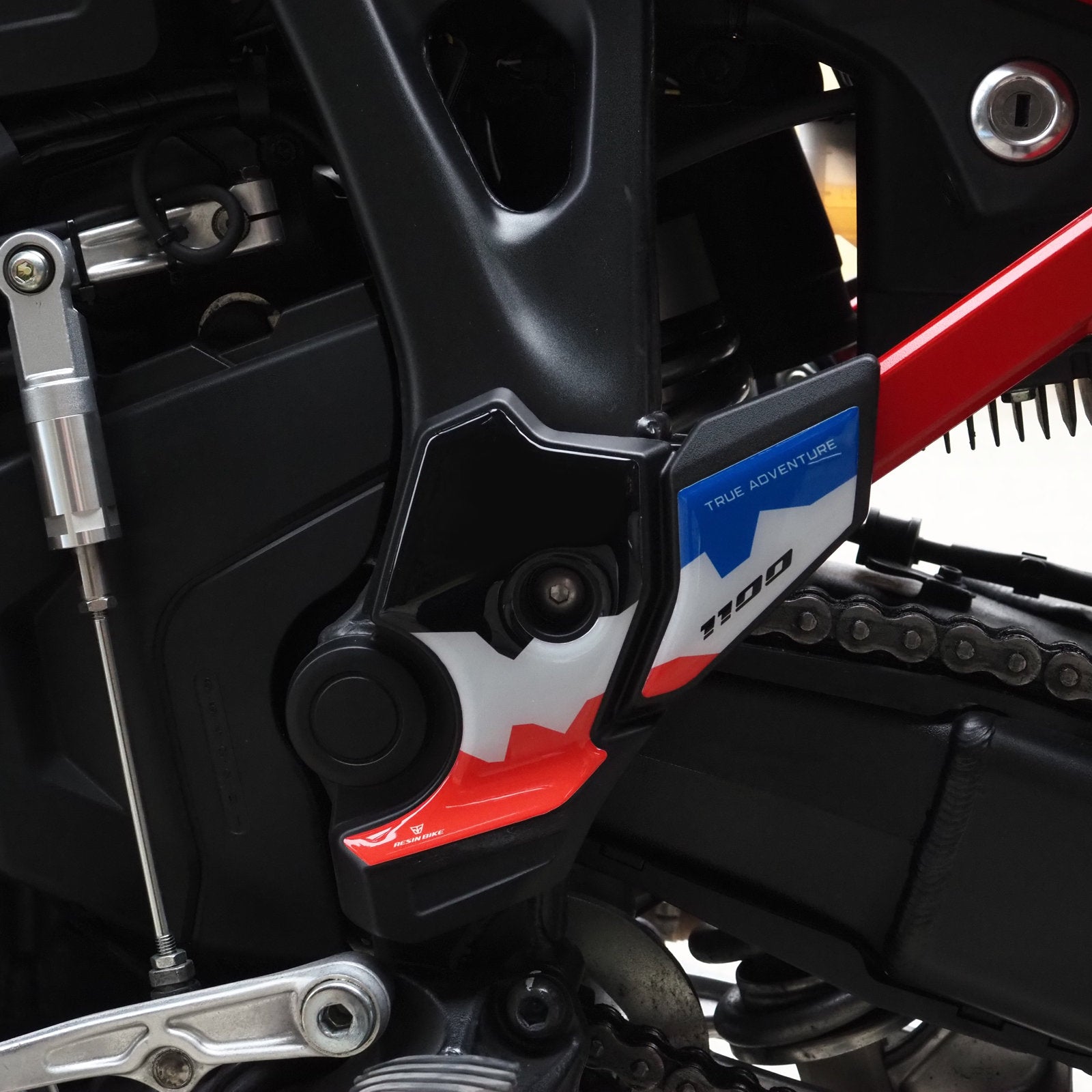 Resin Bike 3D Motorcycle Stickers - Heel Pads | Honda CRF 1100 L Africa Twin 2024>2025 - Pyramid Motorcycle Accessories
