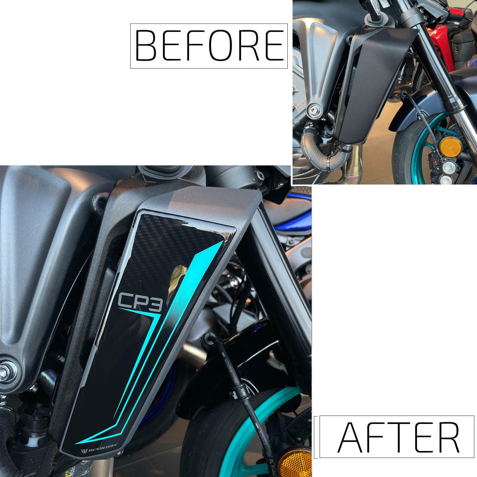 Resin Bike 3D Motorcycle Stickers - Side Panels | Yamaha MT-09 2024>2025 - Pyramid Motorcycle Accessories