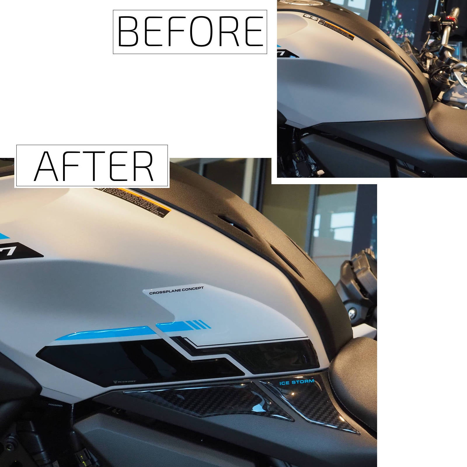Resin Bike 3D Motorcycle Stickers - Tank Sides | Yamaha MT-07 2025>Current - Pyramid Motorcycle Accessories