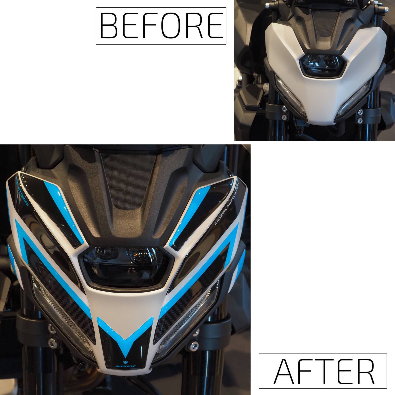 Resin Bike 3D Motorcycle Stickers - Frontal Area | Yamaha MT-07 2025>2026 - Pyramid Motorcycle Accessories