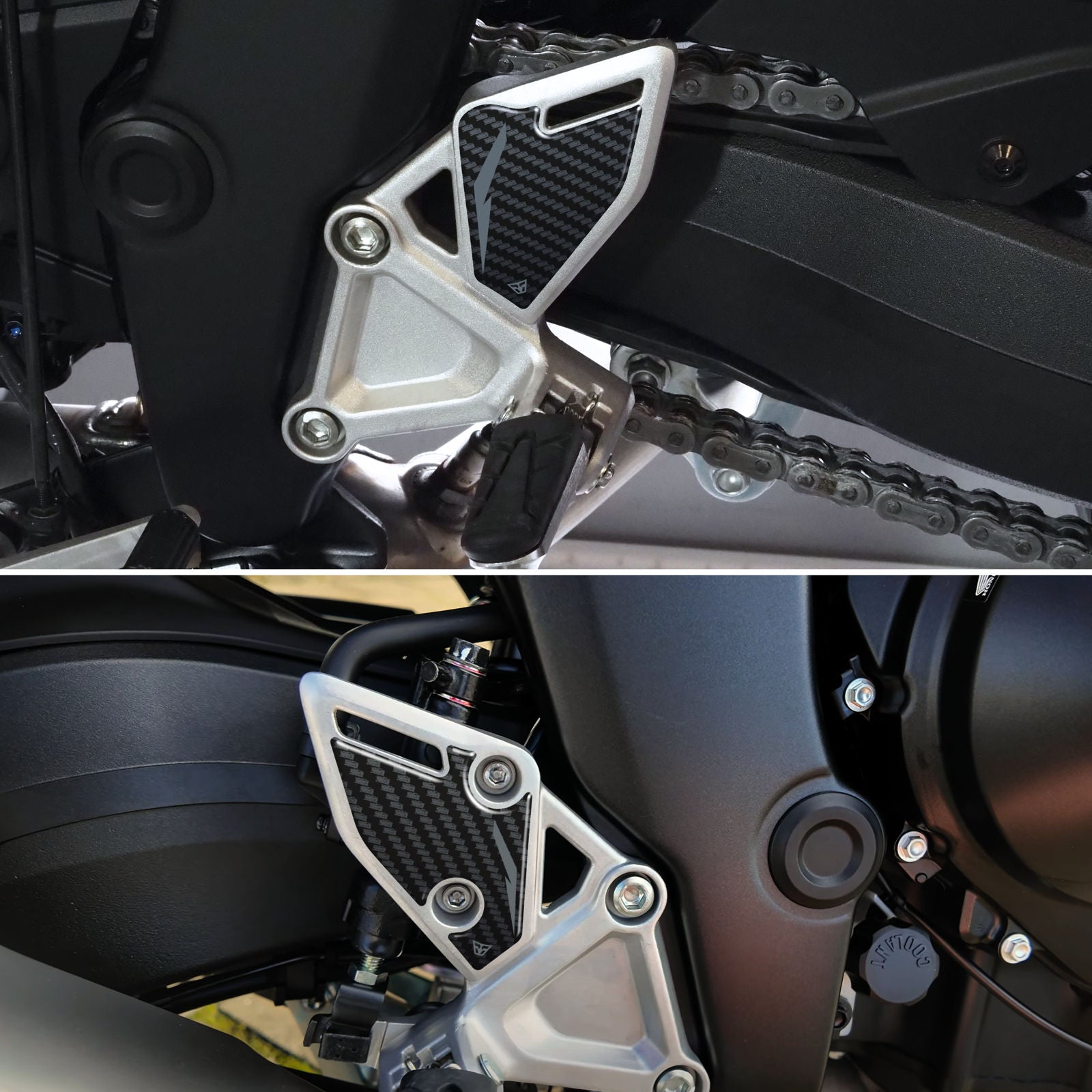 Resin Bike 3D Motorcycle Stickers - Heel Pads | Honda CB1000 Hornet 2025>Current - Pyramid Motorcycle Accessories