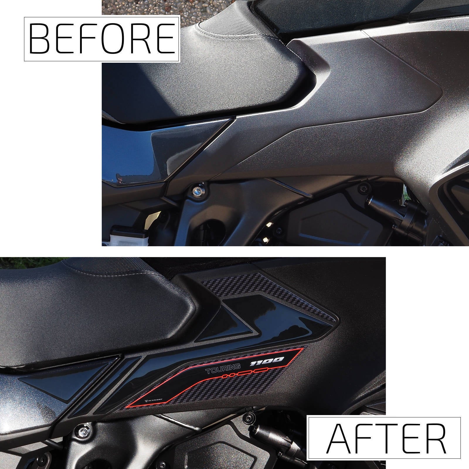 Resin Bike 3D Motorcycle Stickers - Tank Sides | Honda NT 1100 2025>2026 - Pyramid Motorcycle Accessories