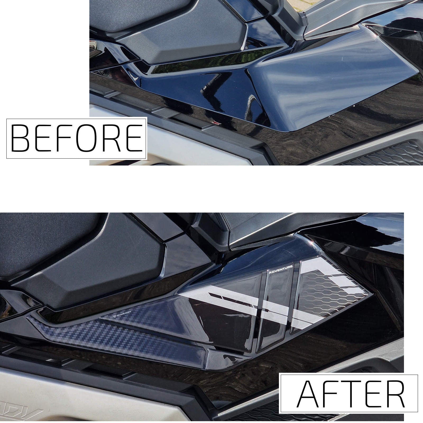 Resin Bike 3D Motorcycle Stickers - Side Footboards | Honda X-Adv 2025>2026 - Pyramid Motorcycle Accessories