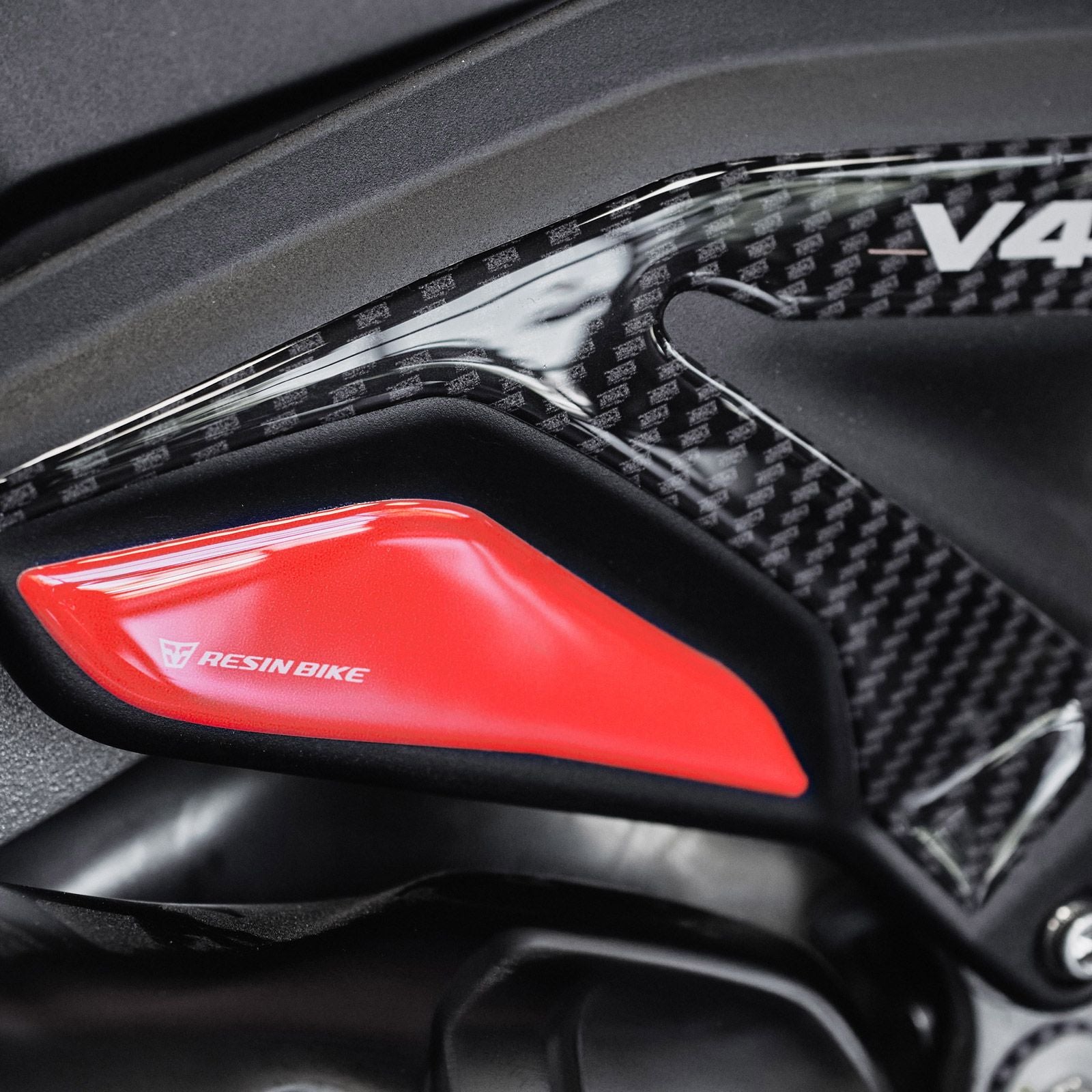 Resin Bike 3D Motorcycle Stickers - Heel Pads | Ducati Multistrada V4/V4 S 2025>2026 - Pyramid Motorcycle Accessories