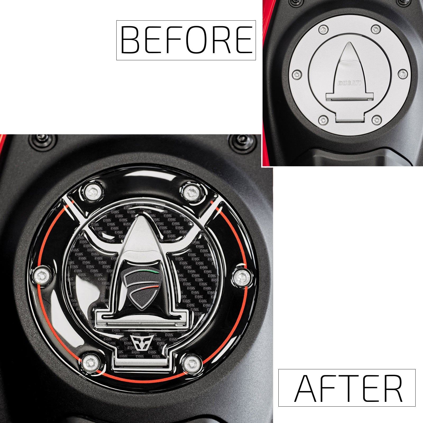 Resin Bike 3D Motorcycle Stickers - Fuel Cap | Ducati Multistrada V4/V4 S 2024>2026 - Pyramid Motorcycle Accessories
