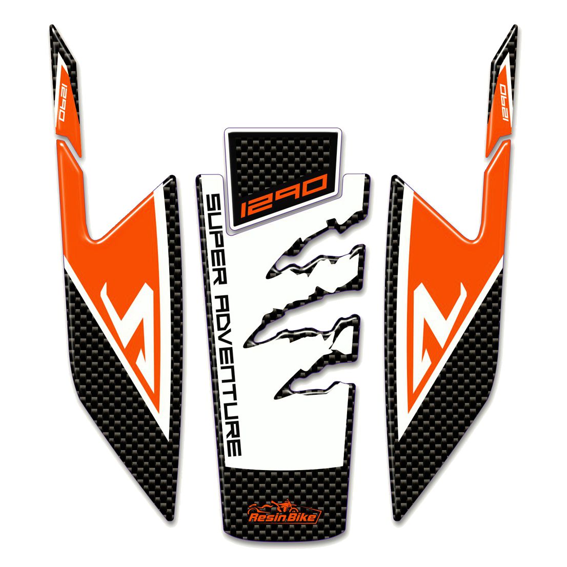 Resin Bike 3D Motorcycle Stickers - Front Fender | KTM 1290 Super Adventure R 2017>2020 RB-B5T08259 - Pyramid Motorcycle Accessories