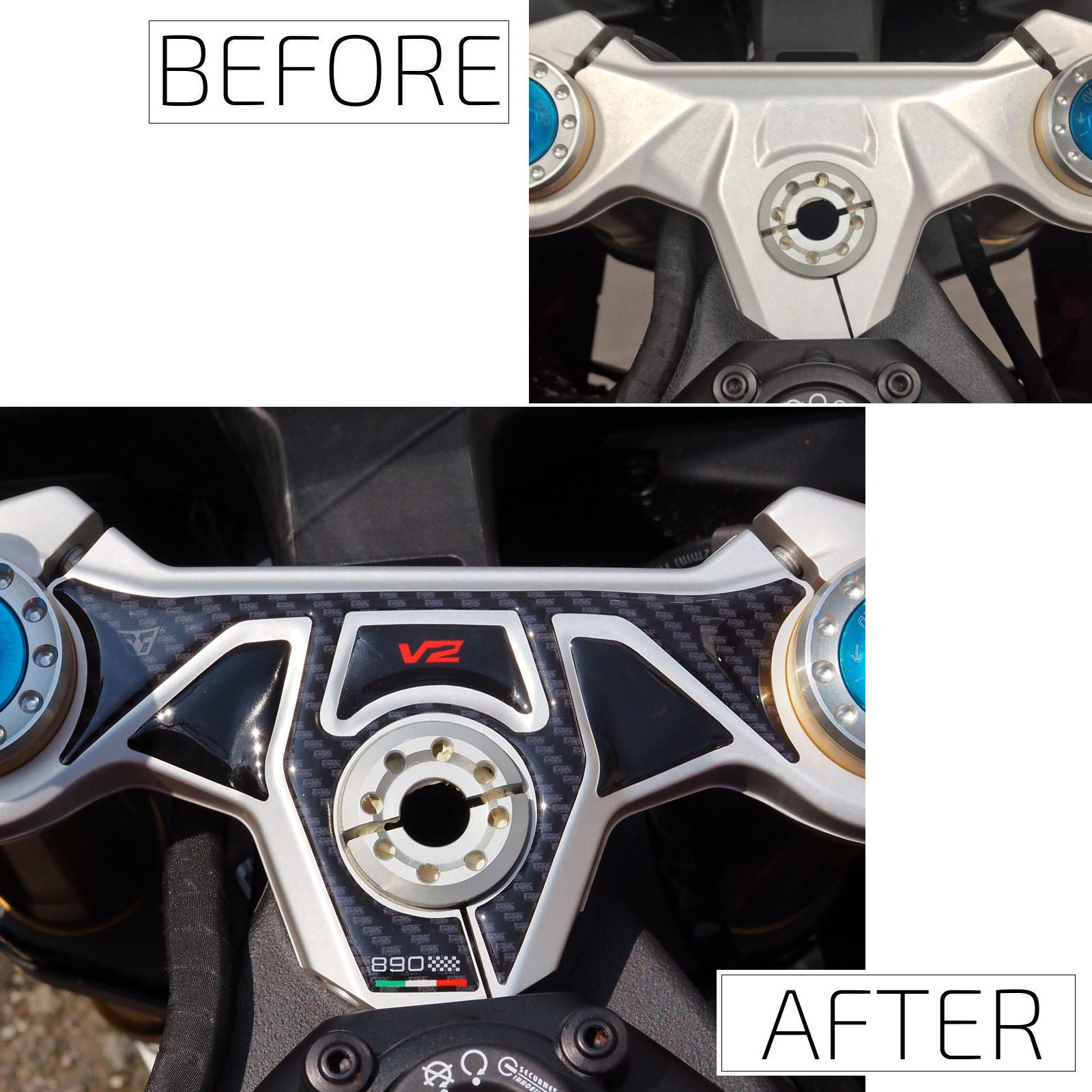 Resin Bike 3D Motorcycle Stickers - Top Yoke | Ducati Panigale V2 2025>2026 - Pyramid Motorcycle Accessories