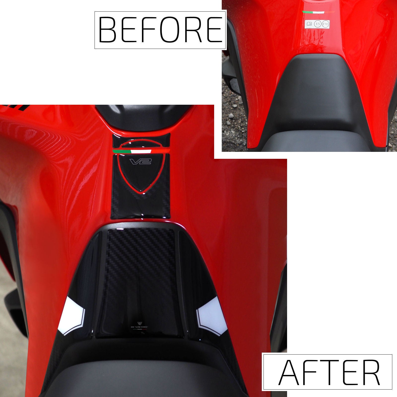 Resin Bike 3D Motorcycle Stickers - Tank Pad | Ducati Multistrada V2/V2S 2025>Current - Pyramid Motorcycle Accessories