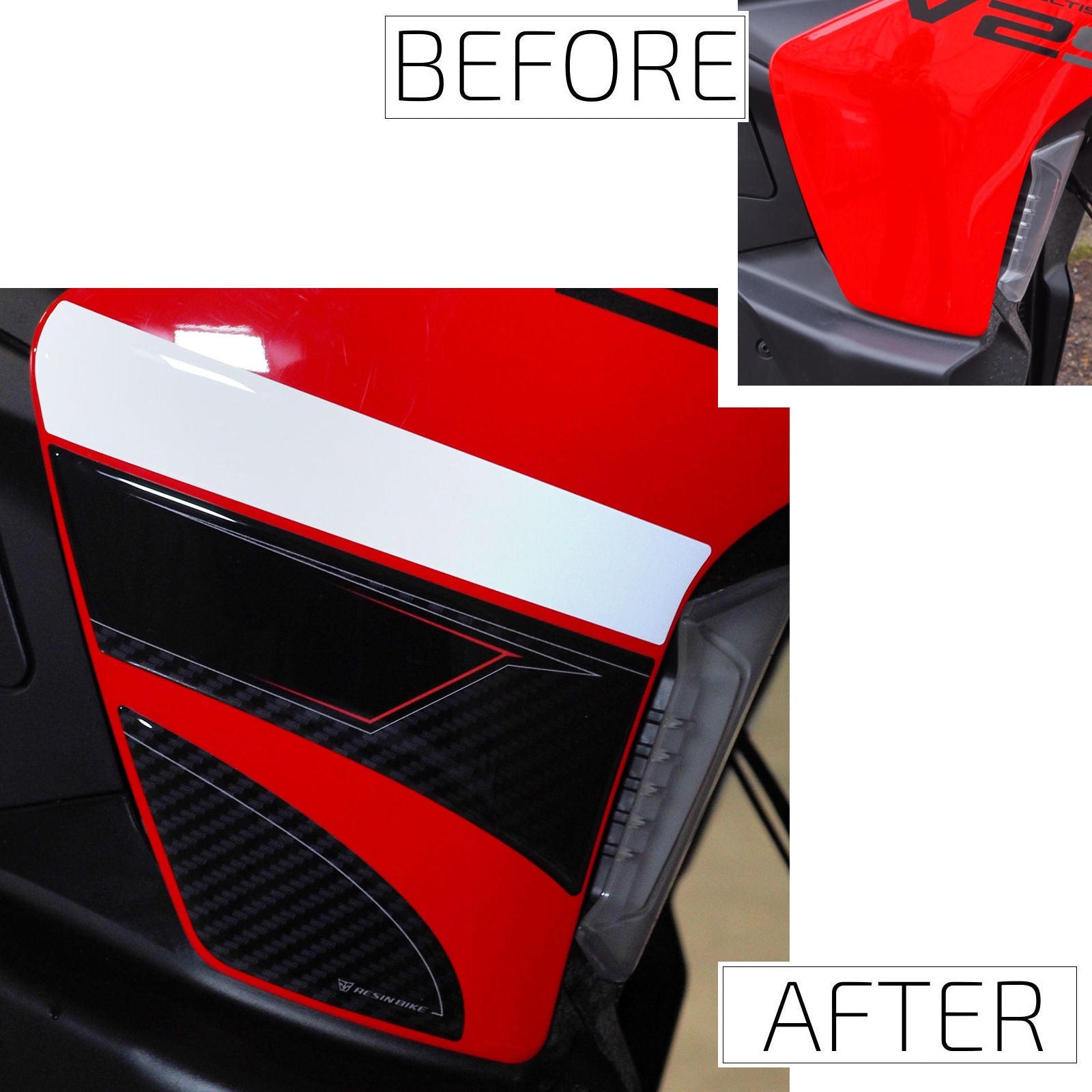Resin Bike 3D Motorcycle Stickers - Side Panels | Ducati Multistrada V2/V2S 2025>Current - Pyramid Motorcycle Accessories