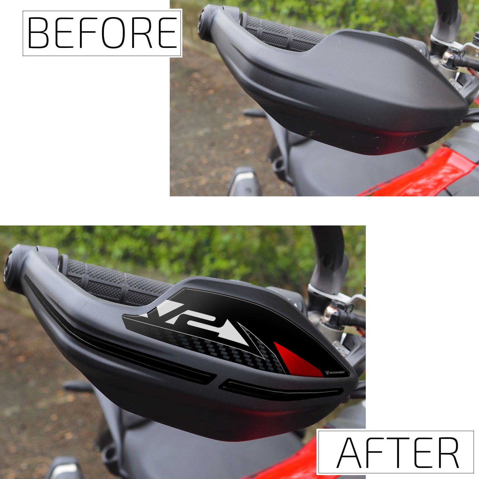 Resin Bike 3D Motorcycle Stickers - Handguards | Ducati Multistrada V2/V2 S 2025>2026 - Pyramid Motorcycle Accessories