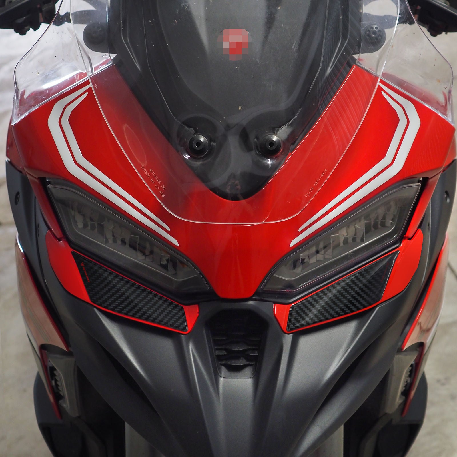 Resin Bike 3D Motorcycle Stickers - Frontal Area | Ducati Multistrada V2/V2S 2025>Current - Pyramid Motorcycle Accessories