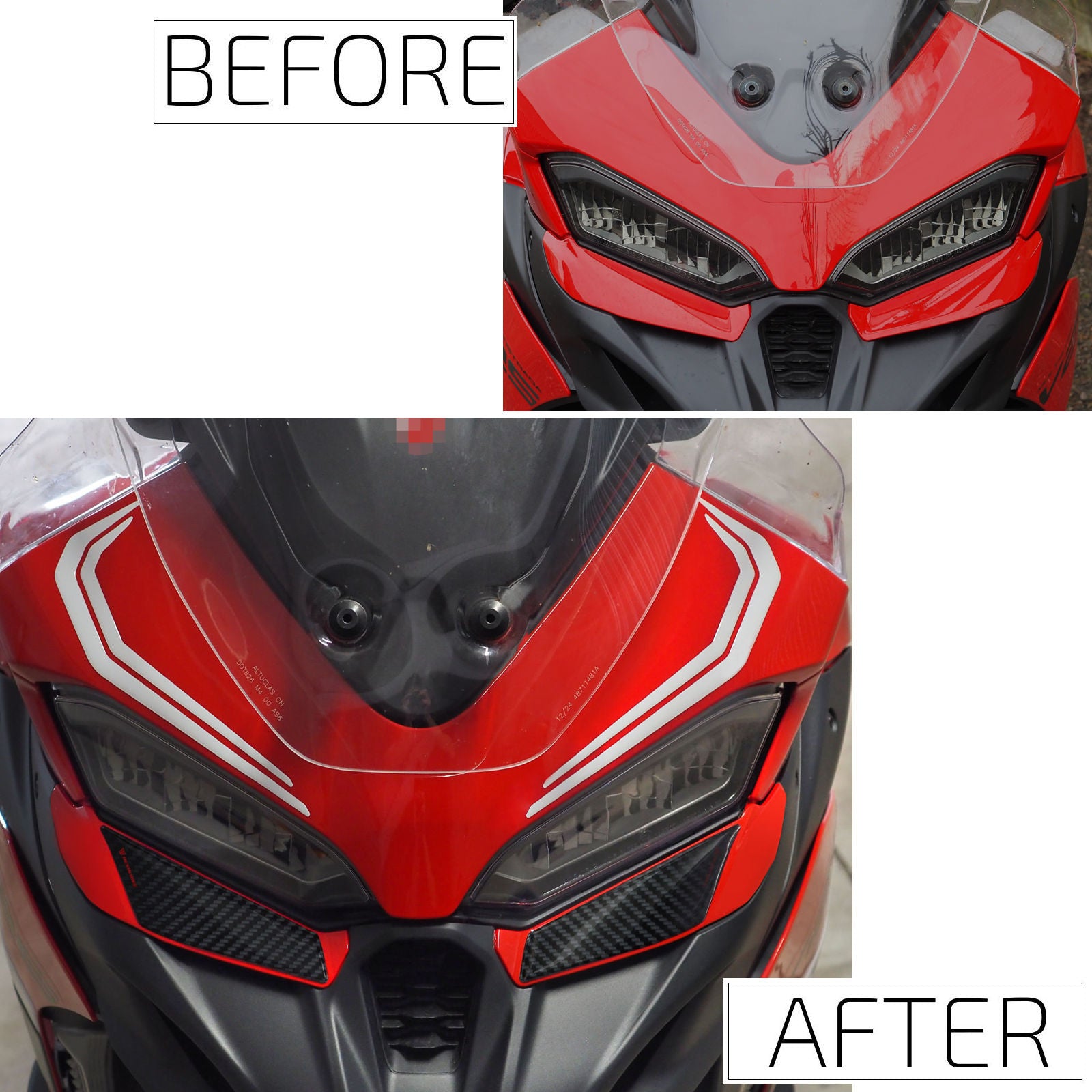 Resin Bike 3D Motorcycle Stickers - Frontal Area | Ducati Multistrada V2/V2S 2025>Current - Pyramid Motorcycle Accessories
