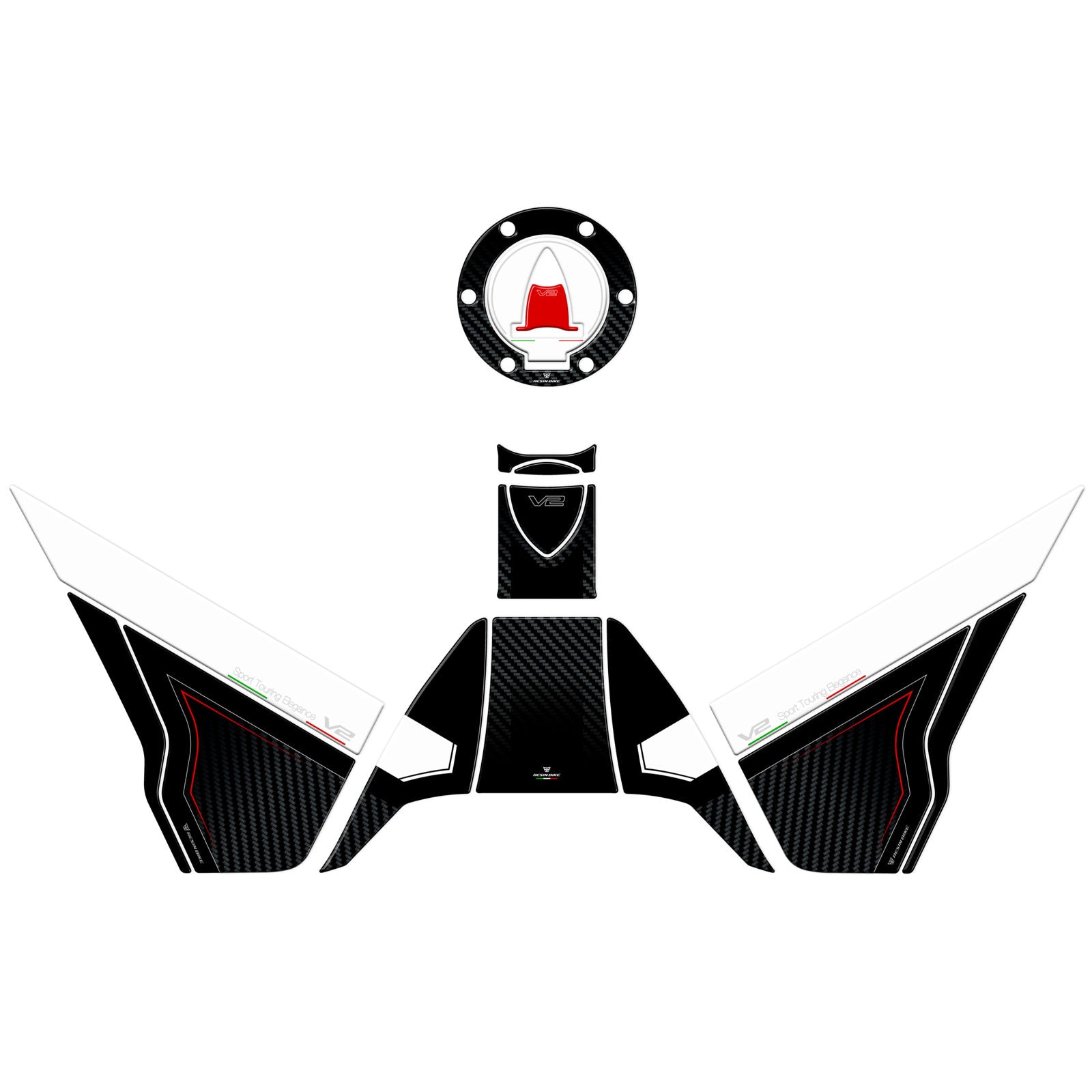 Resin Bike 3D Motorcycle Stickers - Basic Kit | Ducati Multistrada V2/V2 S 2025>2026 - Pyramid Motorcycle Accessories