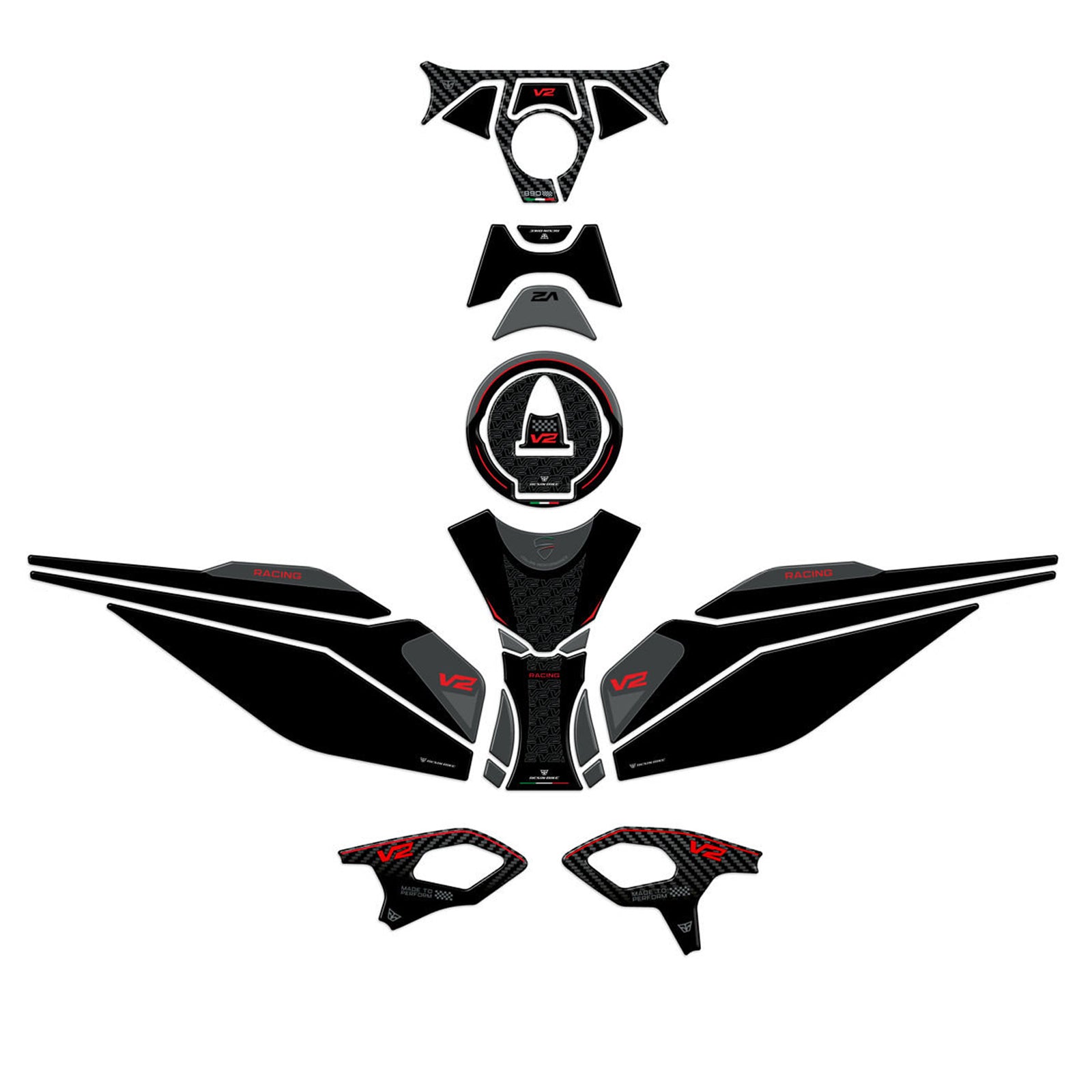 Resin Bike 3D Motorcycle Stickers - Full Kit | Ducati Panigale V2 2025>2026 - Pyramid Motorcycle Accessories