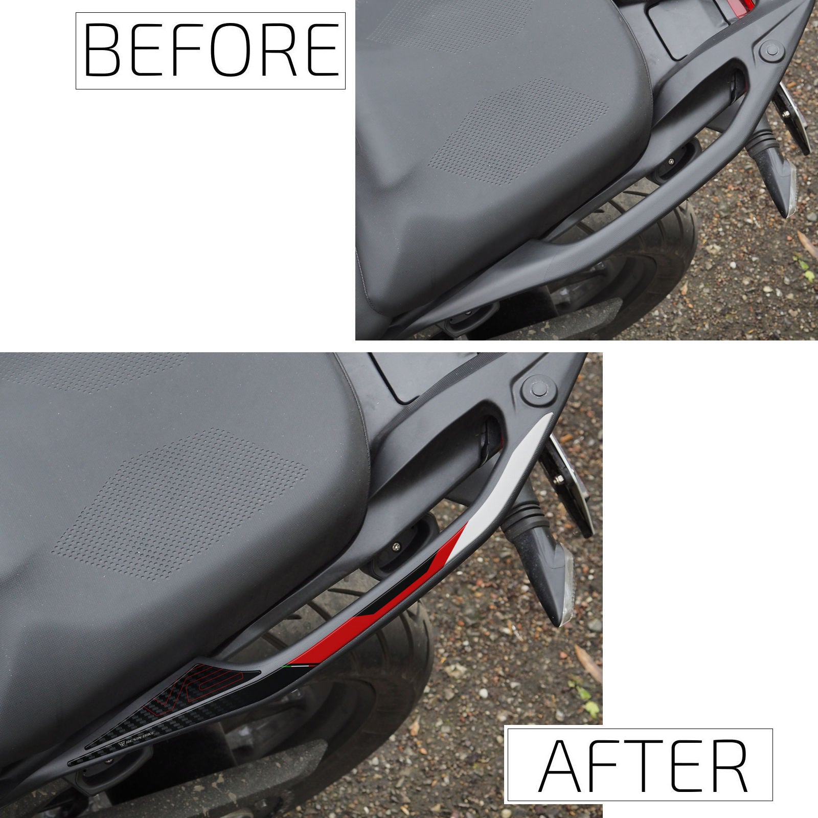 Resin Bike 3D Motorcycle Stickers - Passenger Handles | Ducati Multistrada V2/V2S 2025>Current - Pyramid Motorcycle Accessories